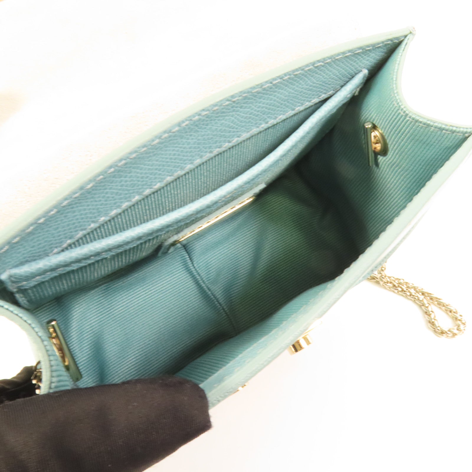 SELECTION 牛皮皮革Chain Shoulder Bag金扣鏈帶肩背袋