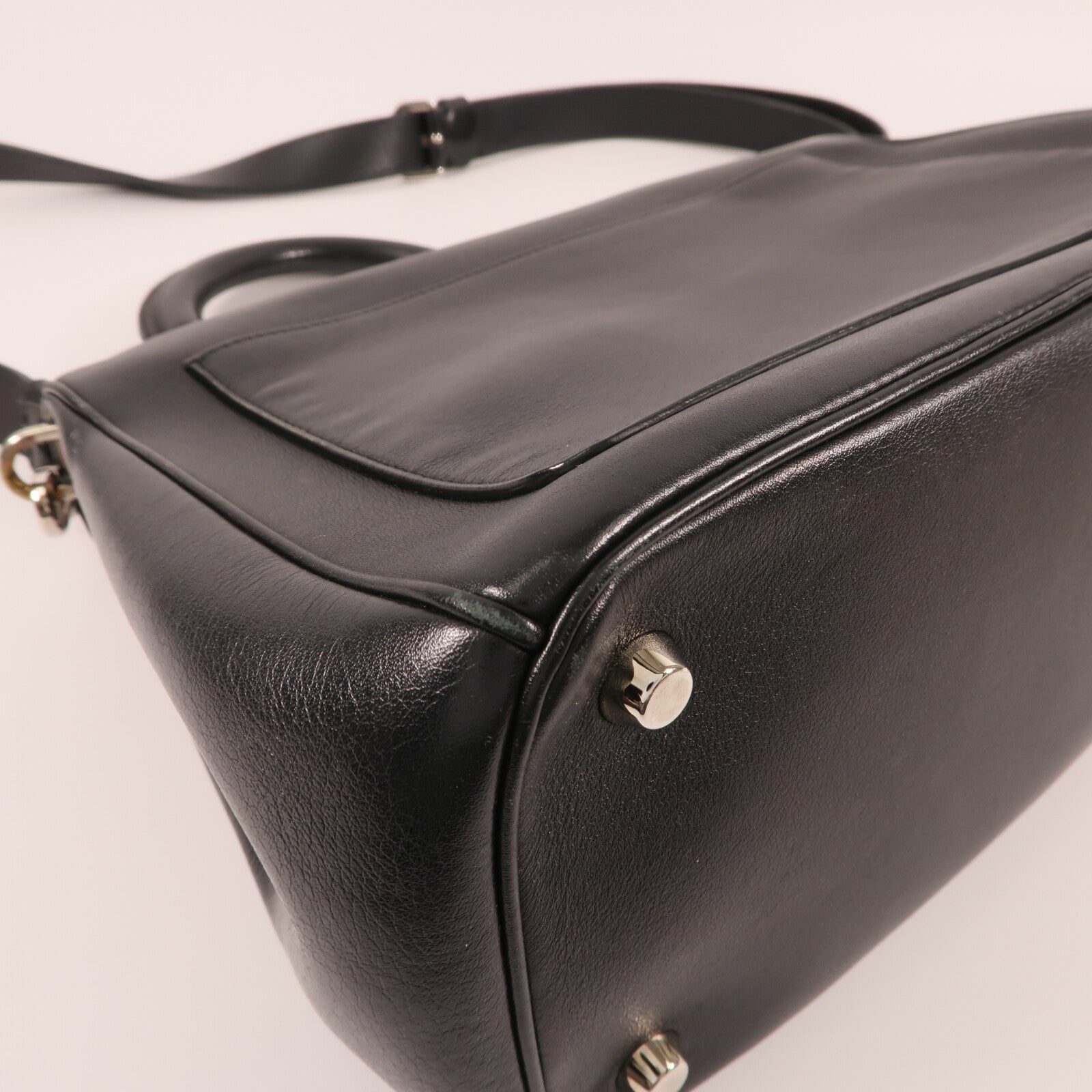 Dior 牛皮皮革Hand Bag銀扣手挽肩背兩用袋