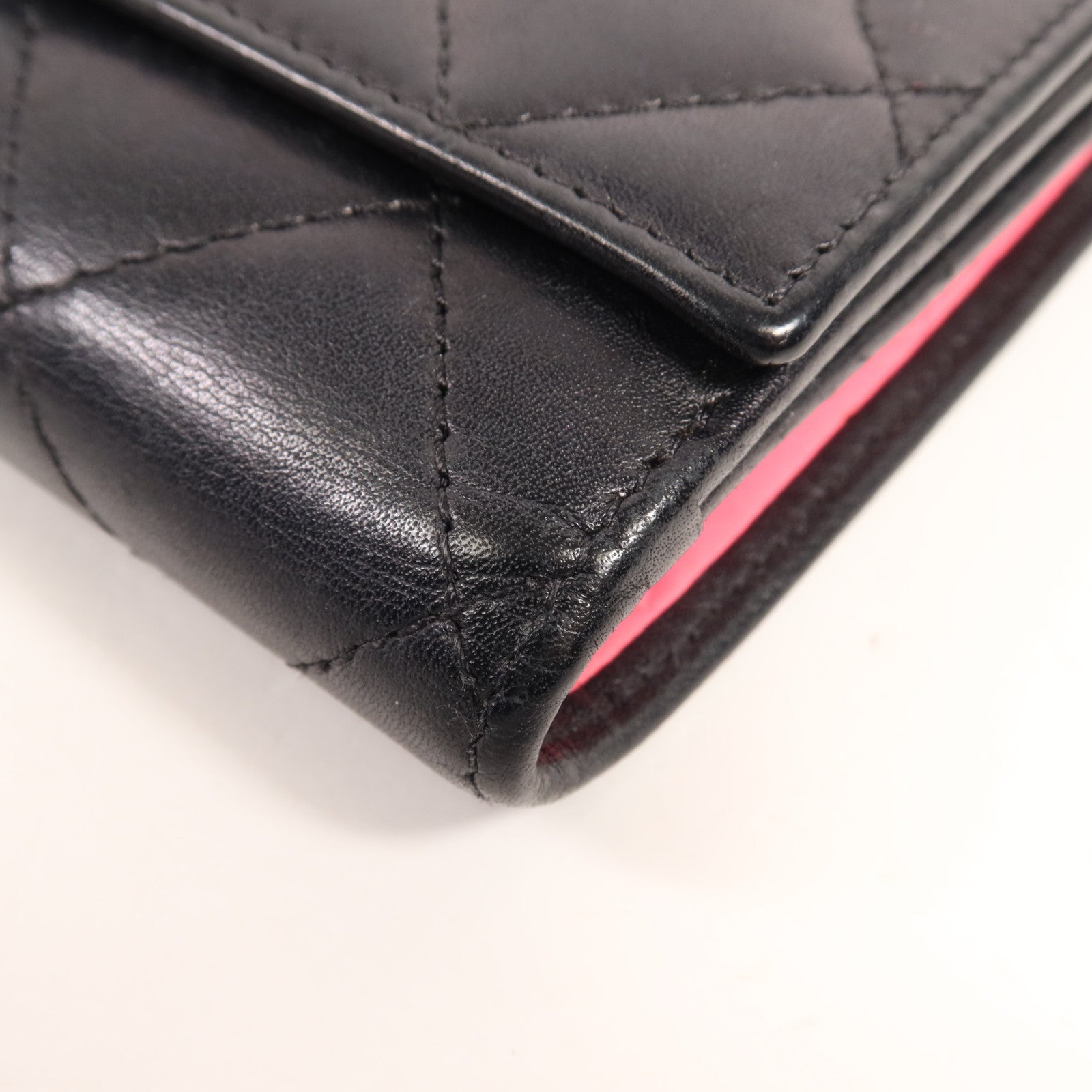 CHANEL 牛皮皮革Cambon Wallet銀扣錢包