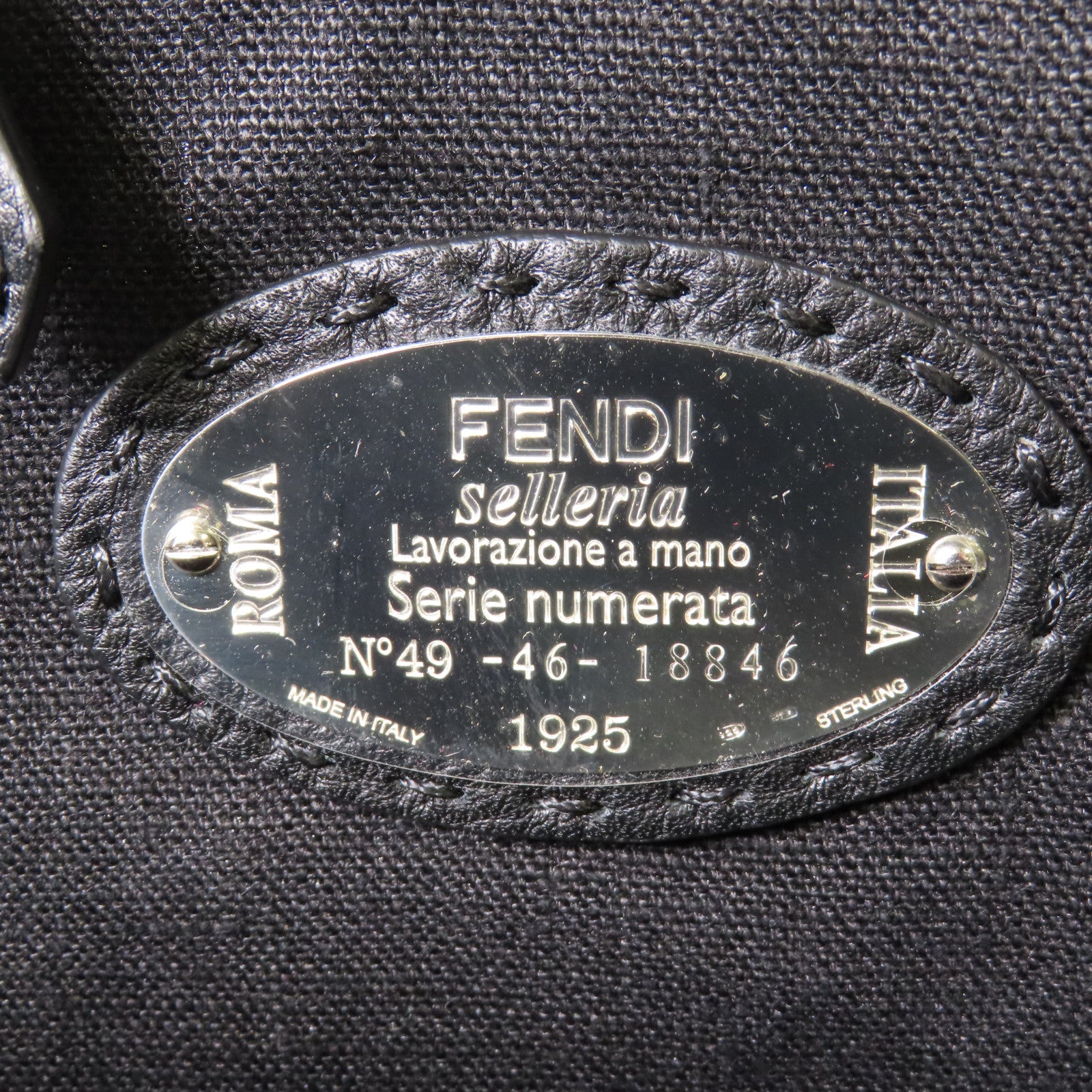 FENDI【激減優惠】 牛皮皮革Faces Selleria Backpack銀扣背包