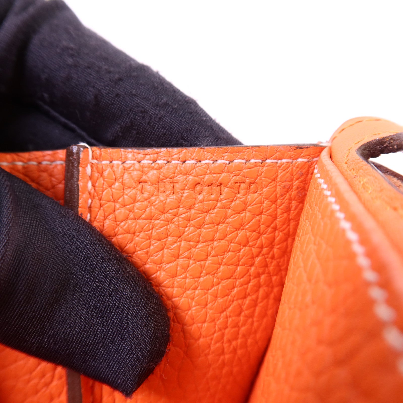 HERMES Clemence皮革Halzan 31銀扣手挽肩背兩用袋Orange Poppy