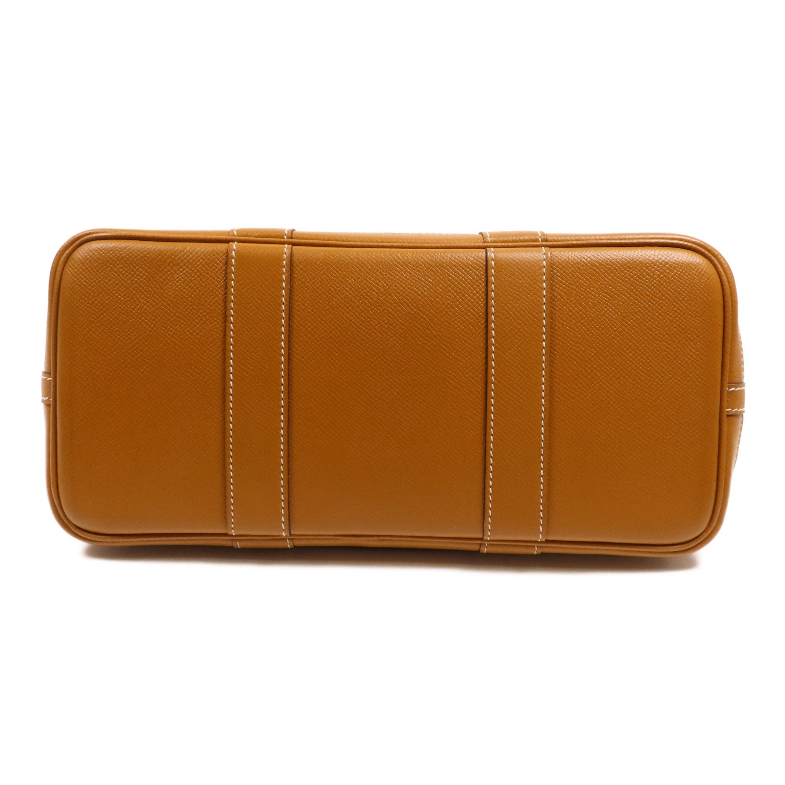 HERMES Epsom皮革Garden Party TPM銀扣手挽袋Toffee