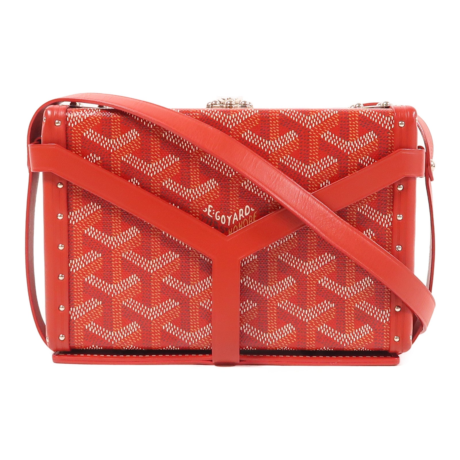 GOYARD 【激減優惠】塗層帆布Minaudiere Trunk銀扣肩背袋