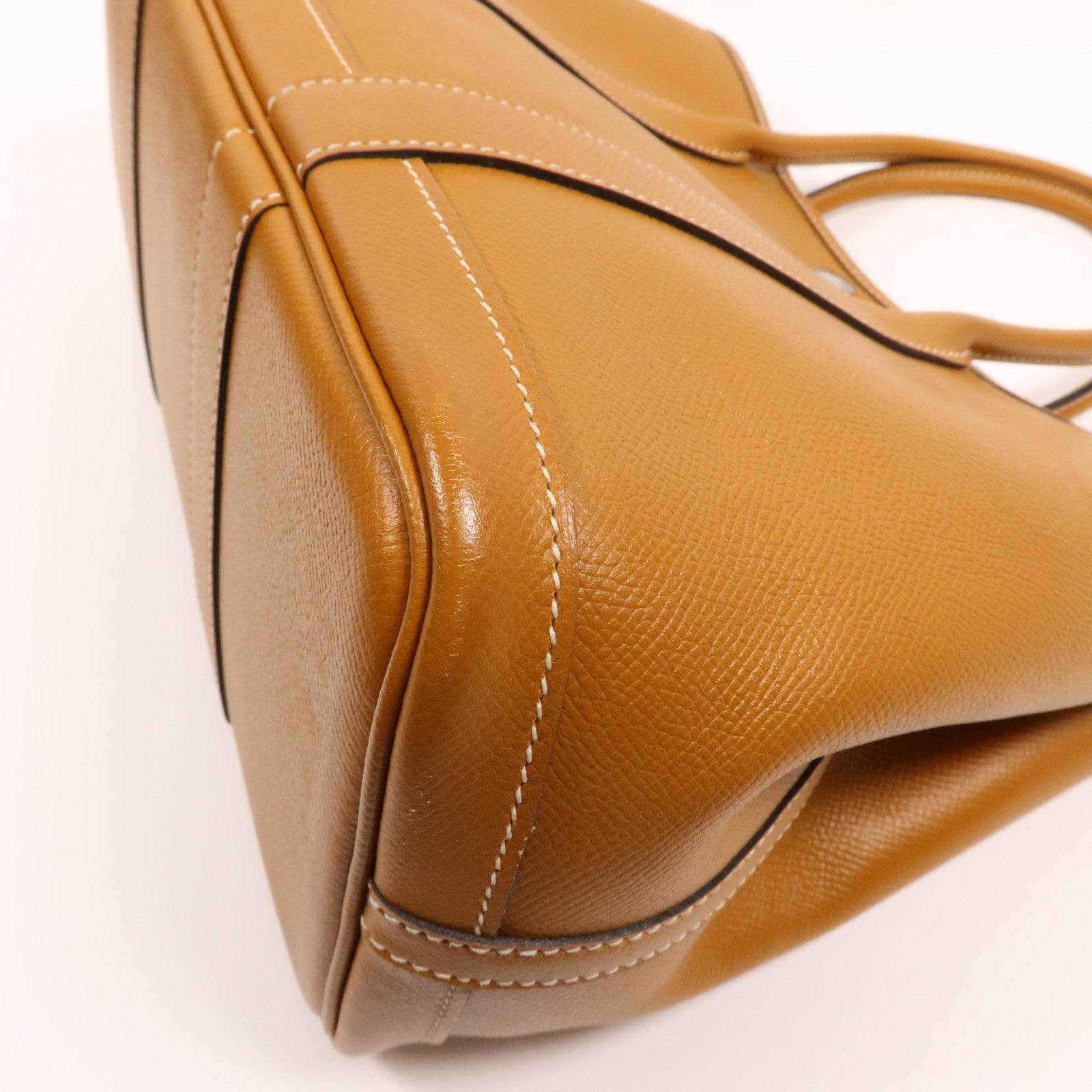 HERMES Epsom皮革Garden Party TPM銀扣手挽袋Toffee
