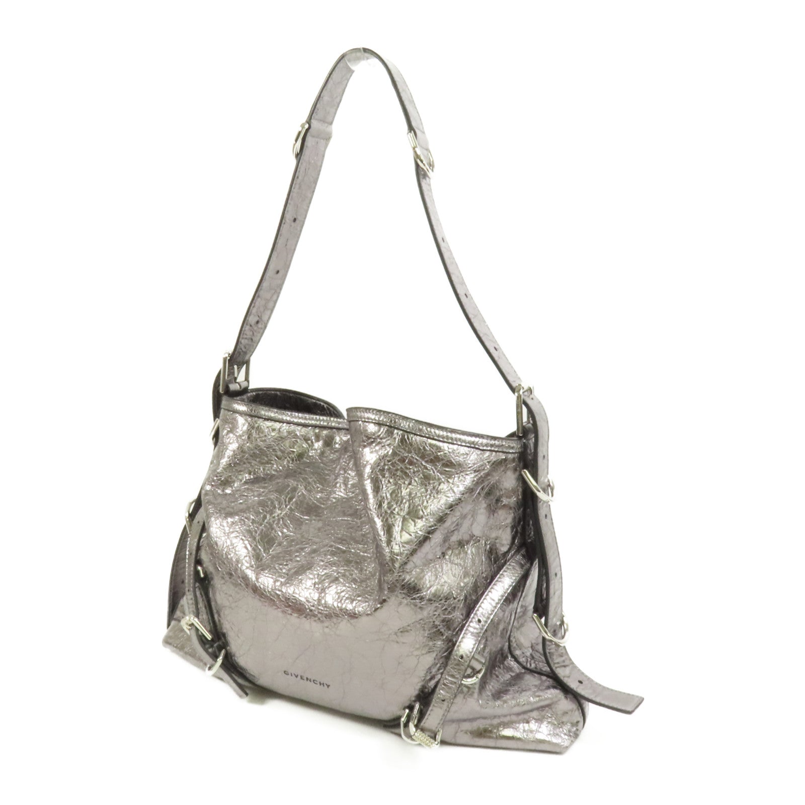 GIVENCHY 牛皮皮革Voyou MM銀扣肩背袋