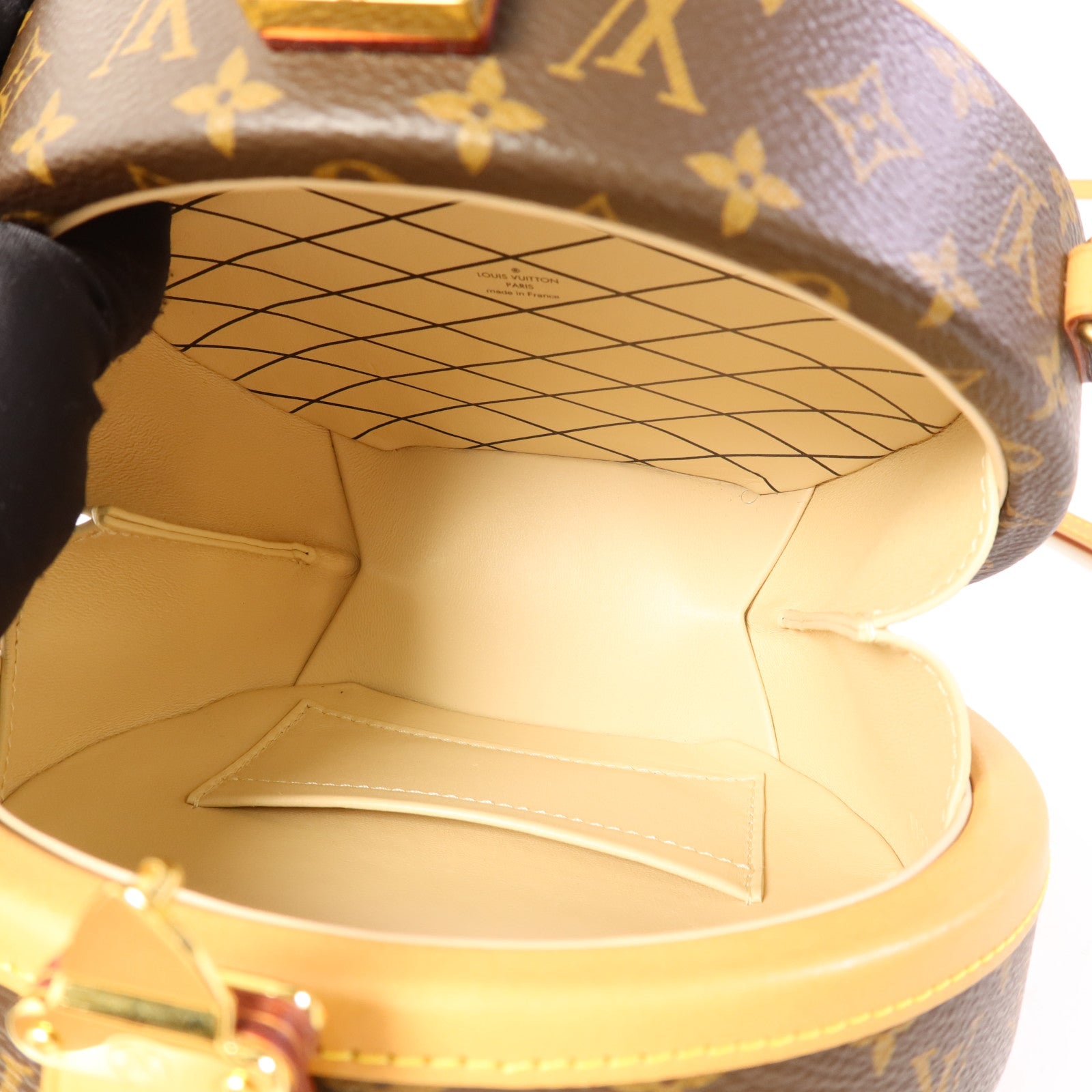 LOUIS VUITTON Monogram Petite Boite Chapeau金扣手挽肩背兩用袋