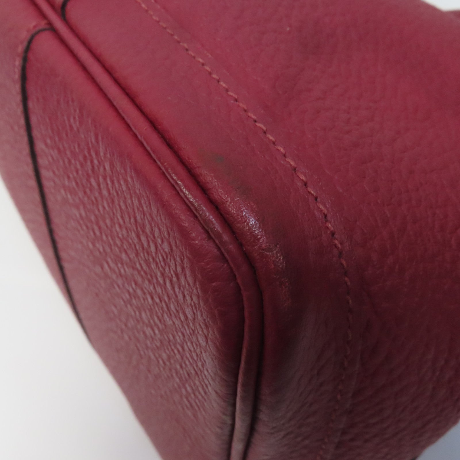 HERMES Country皮革Garden Party PM銀扣手挽袋紅色