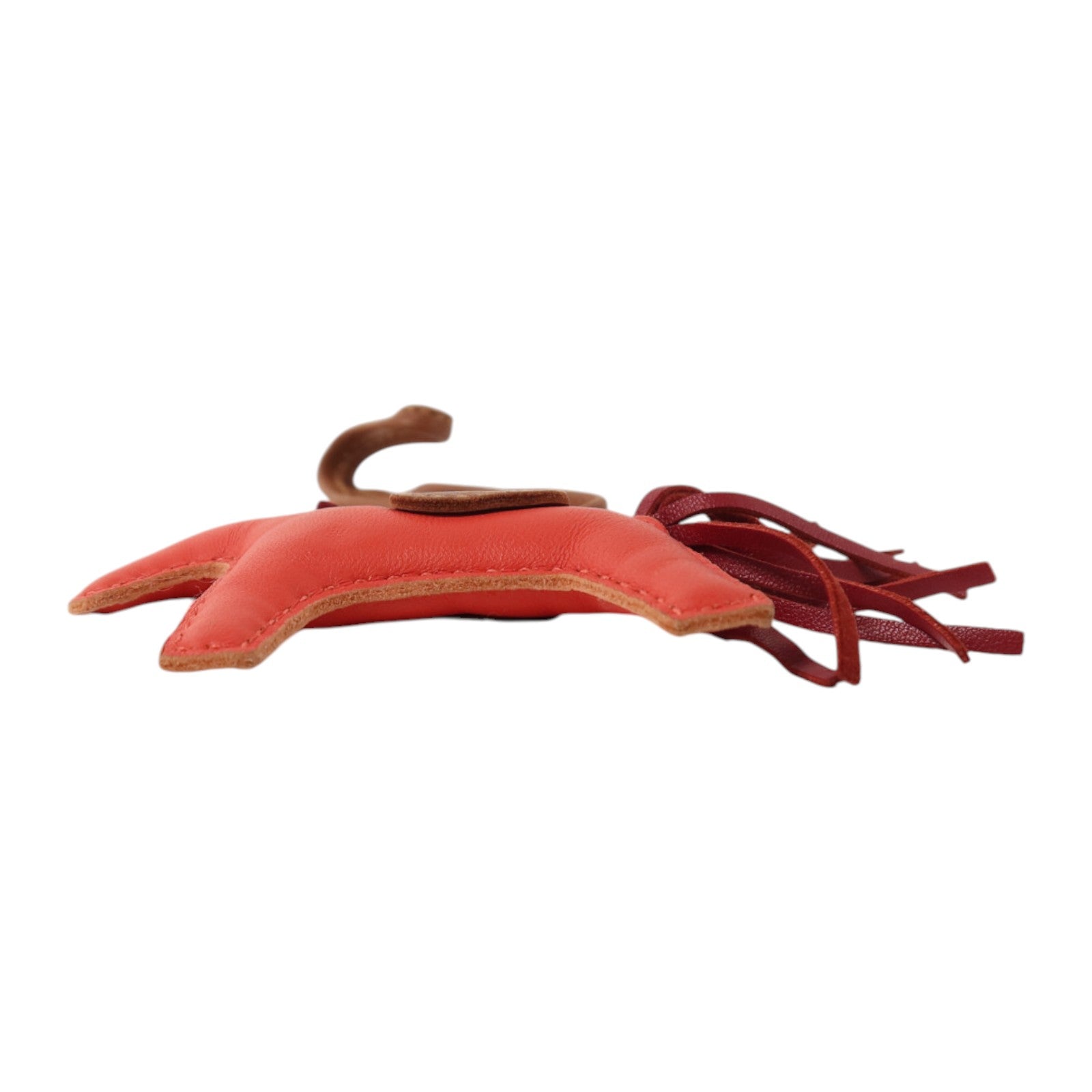HERMES Milo皮革Rodeo PM掛飾Jaipur/Grenat/Fauve