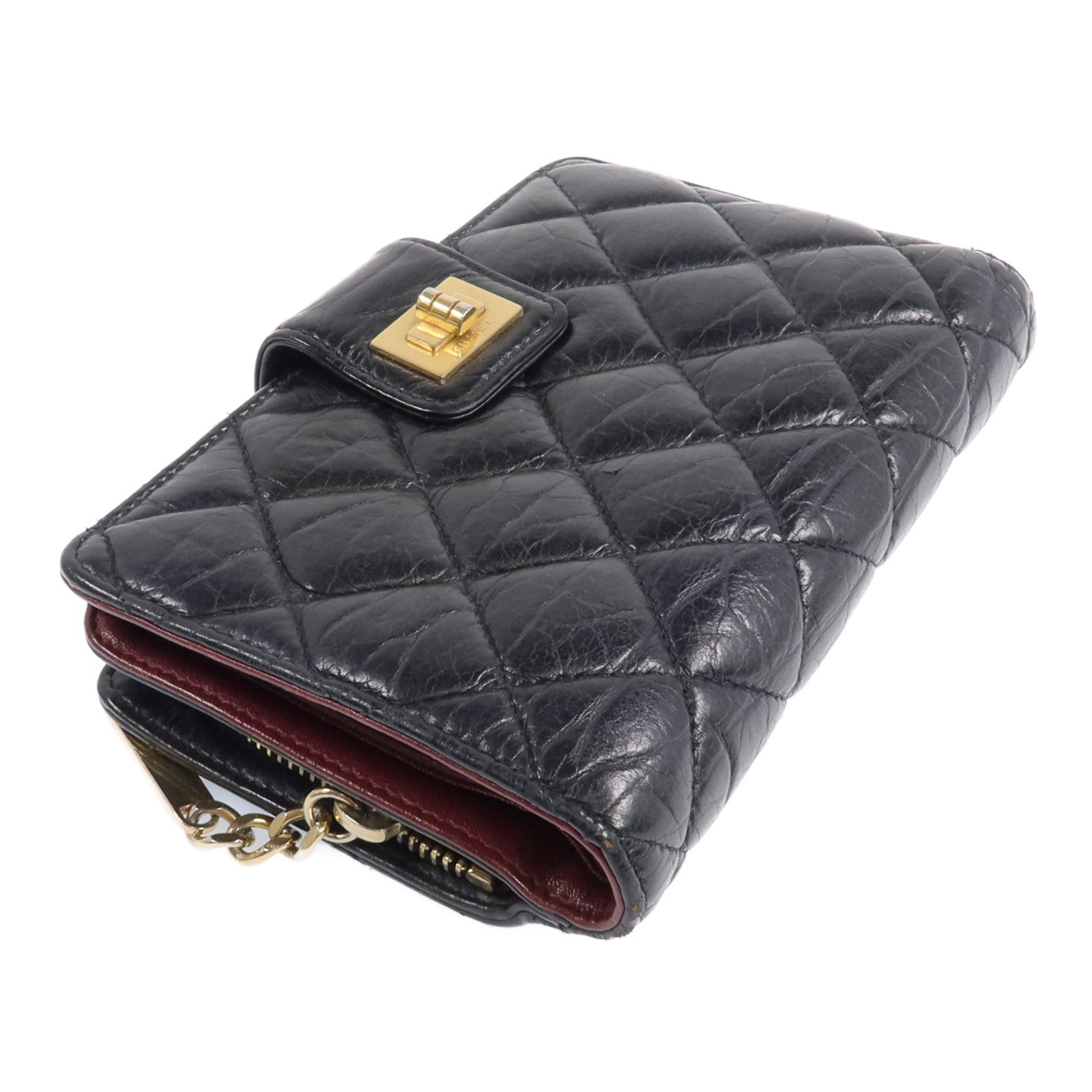 CHANEL 牛皮皮革2.55Wallet金扣錢包