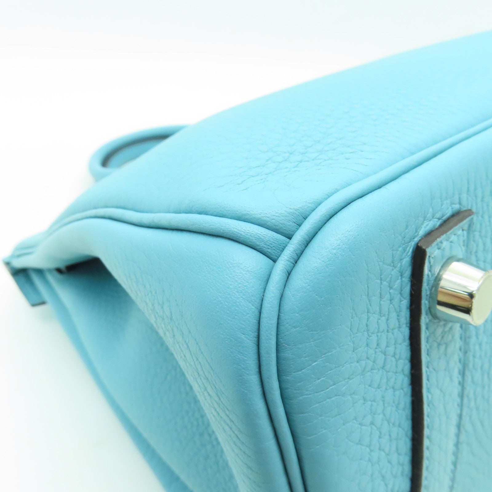 HERMES 【清倉大減價】Togo皮革Birkin 30銀扣手挽袋Bleu Saint Cyr淺藍色