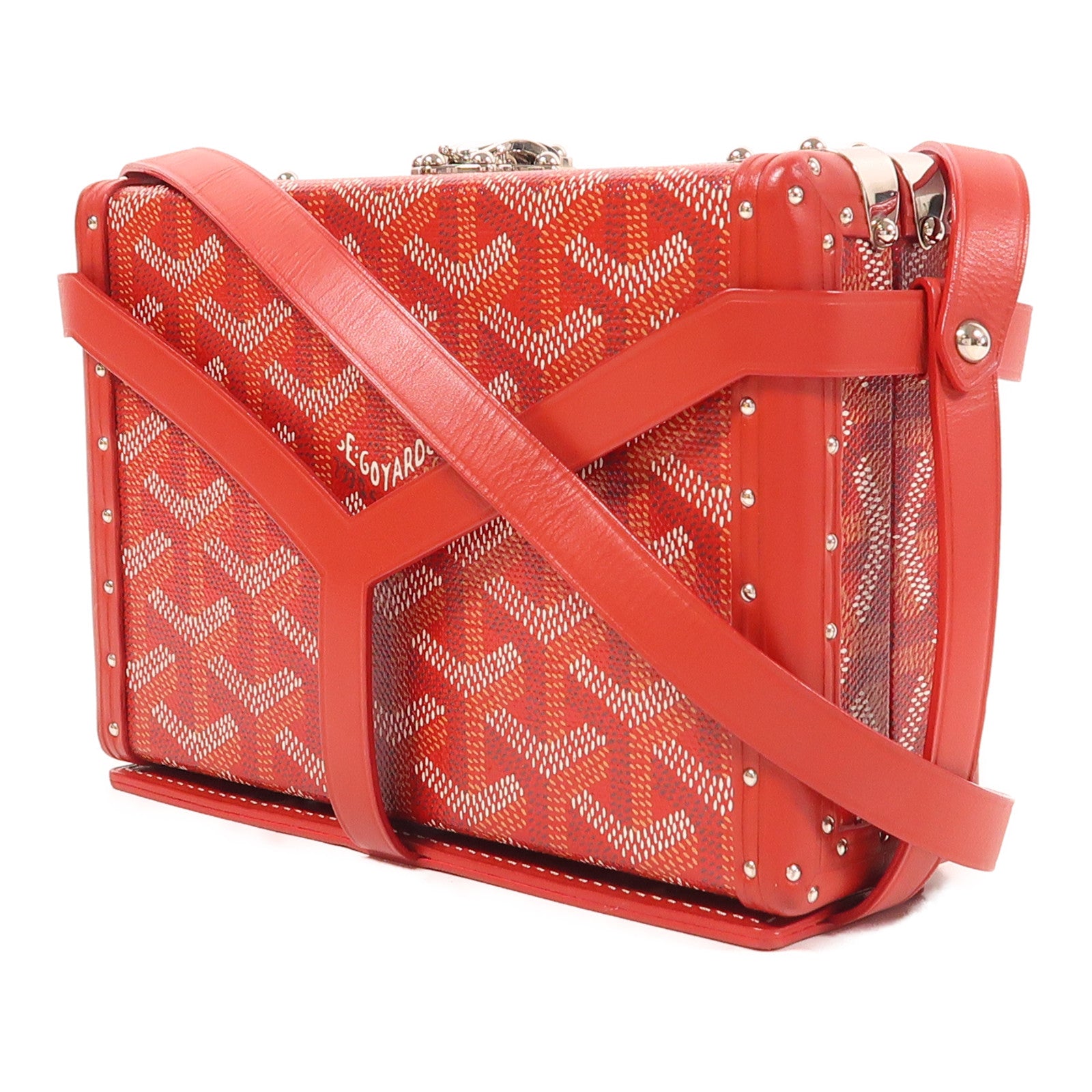 GOYARD 塗層帆布Minaudiere Trunk銀扣肩背袋