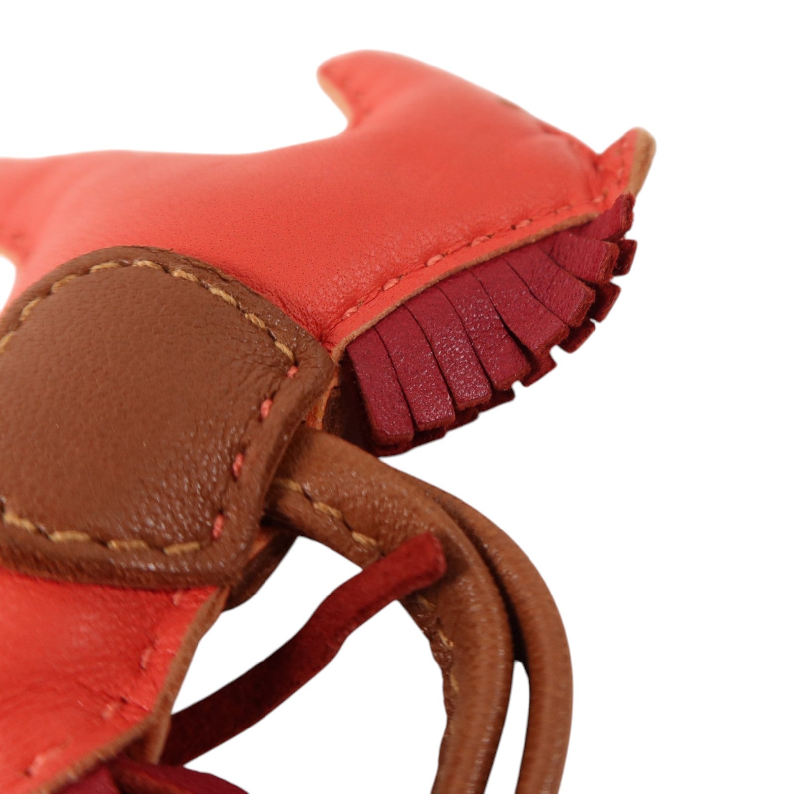 HERMES Milo皮革Rodeo PM掛飾Jaipur/Grenat/Fauve