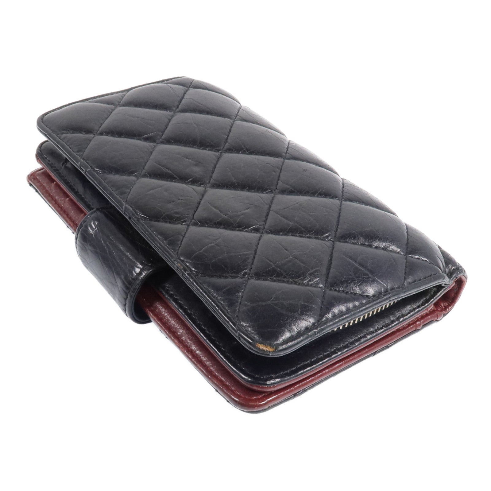 CHANEL 牛皮皮革2.55Wallet金扣錢包