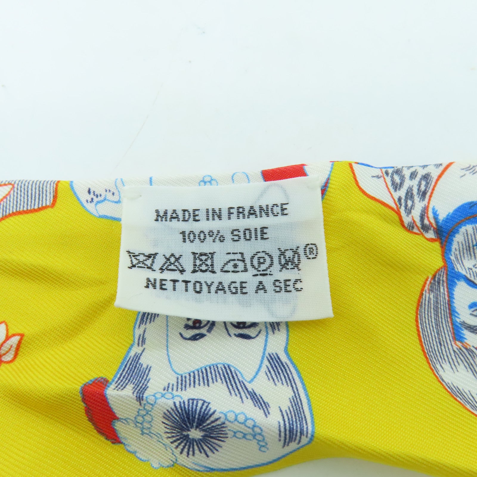 HERMES 【激減優惠】絲質Twilly絲巾黃色