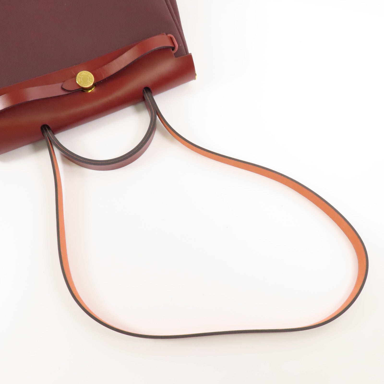 HERMES 帆布Herbag PM手挽肩背兩用袋Rouge Sellier