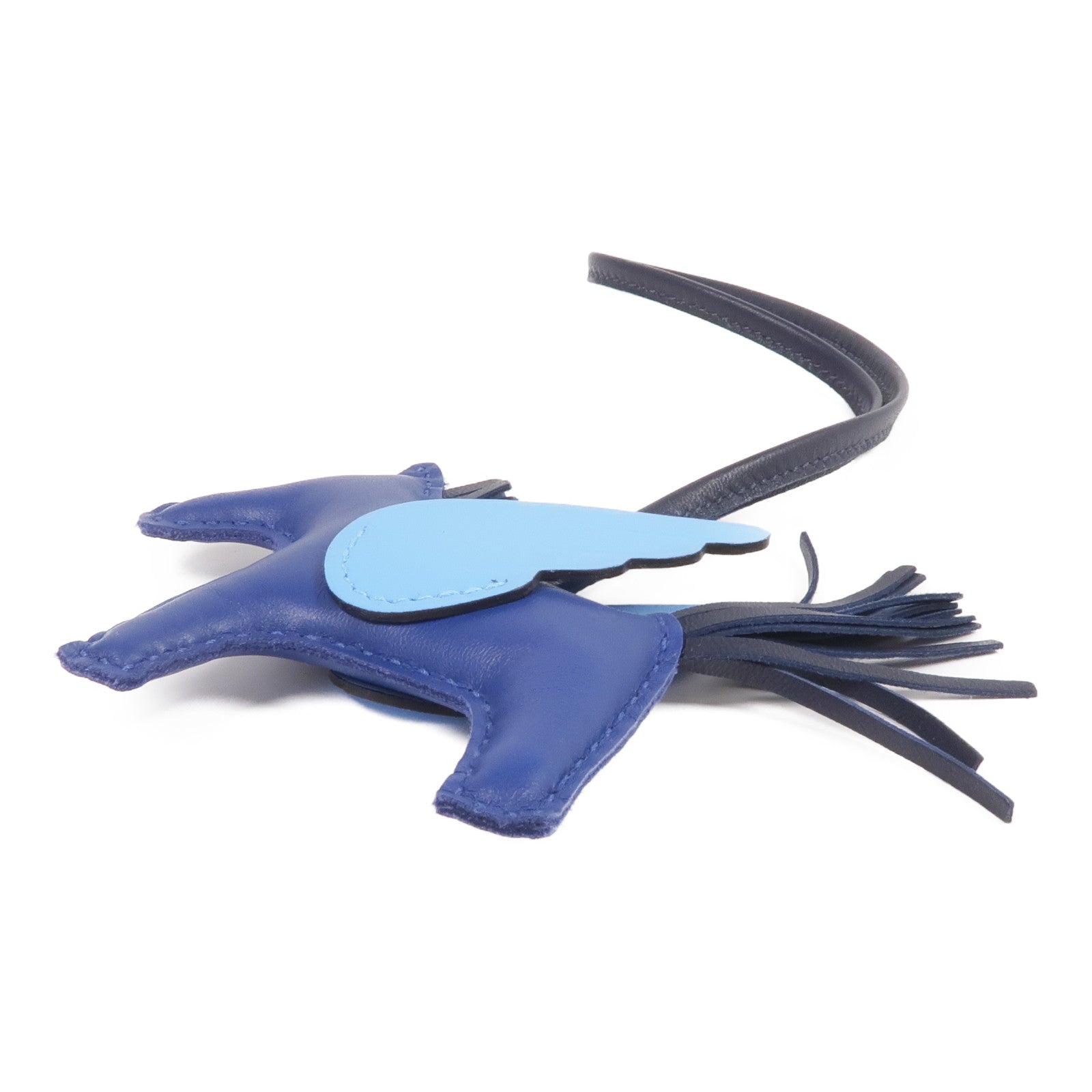 HERMES Milo皮革/Swift皮革Rodeo Pegase PM Charm掛飾Bleu Nuit