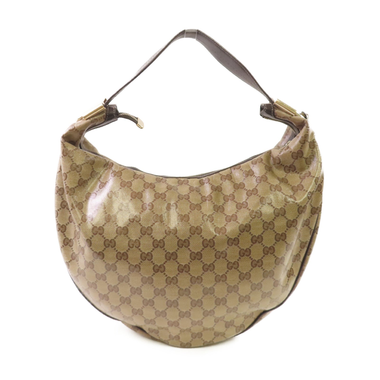 GUCCI 【激減優惠】塗層帆布Duchessa Shoulder Bag金扣肩背袋啡色