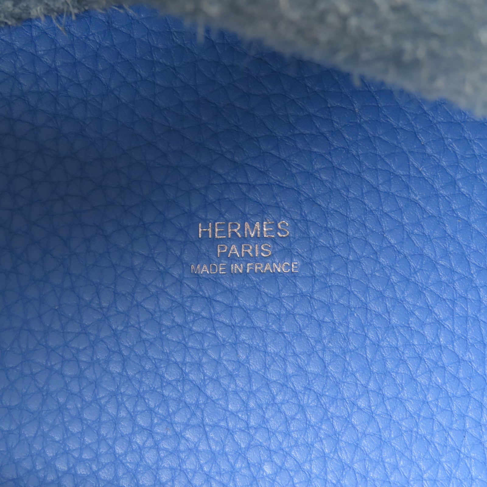 HERMES Clemence皮革Picotin MM銀扣肩背袋Blue Paradise