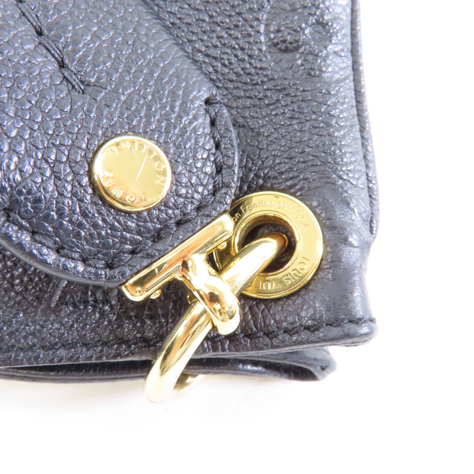 LOUIS VUITTON Monogram Empreinte Spontini金扣手挽肩背兩用袋黑色