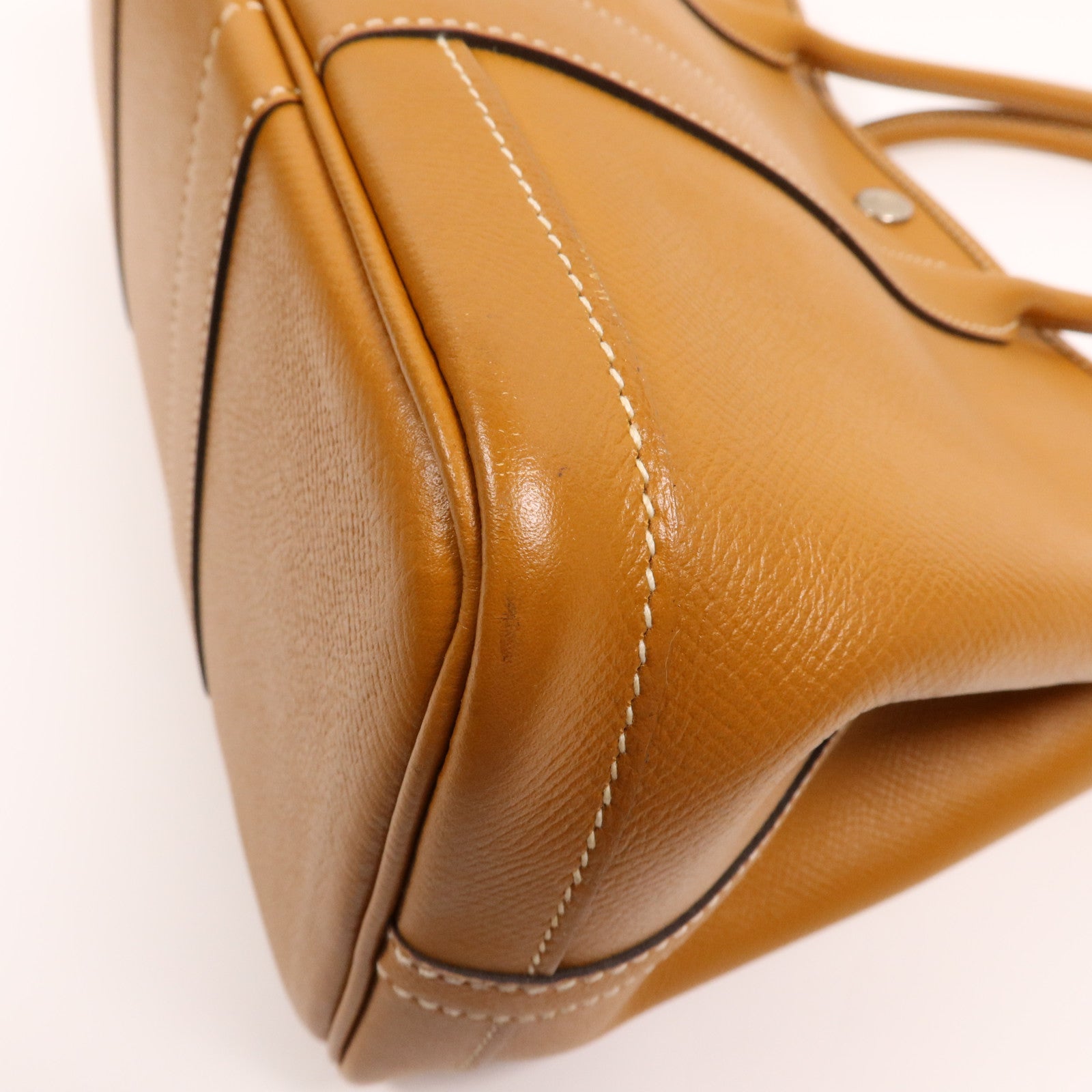 HERMES Epsom皮革Garden Party TPM銀扣手挽袋Toffee