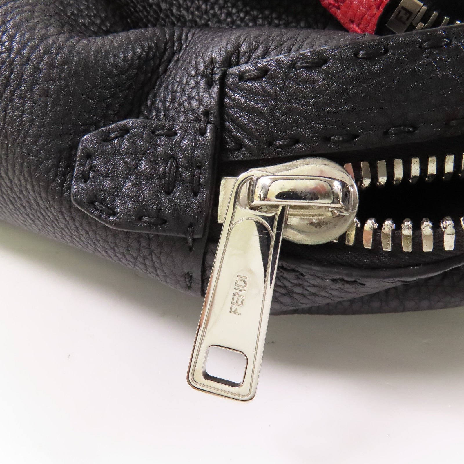 FENDI【激減優惠】 牛皮皮革Faces Selleria Backpack銀扣背包