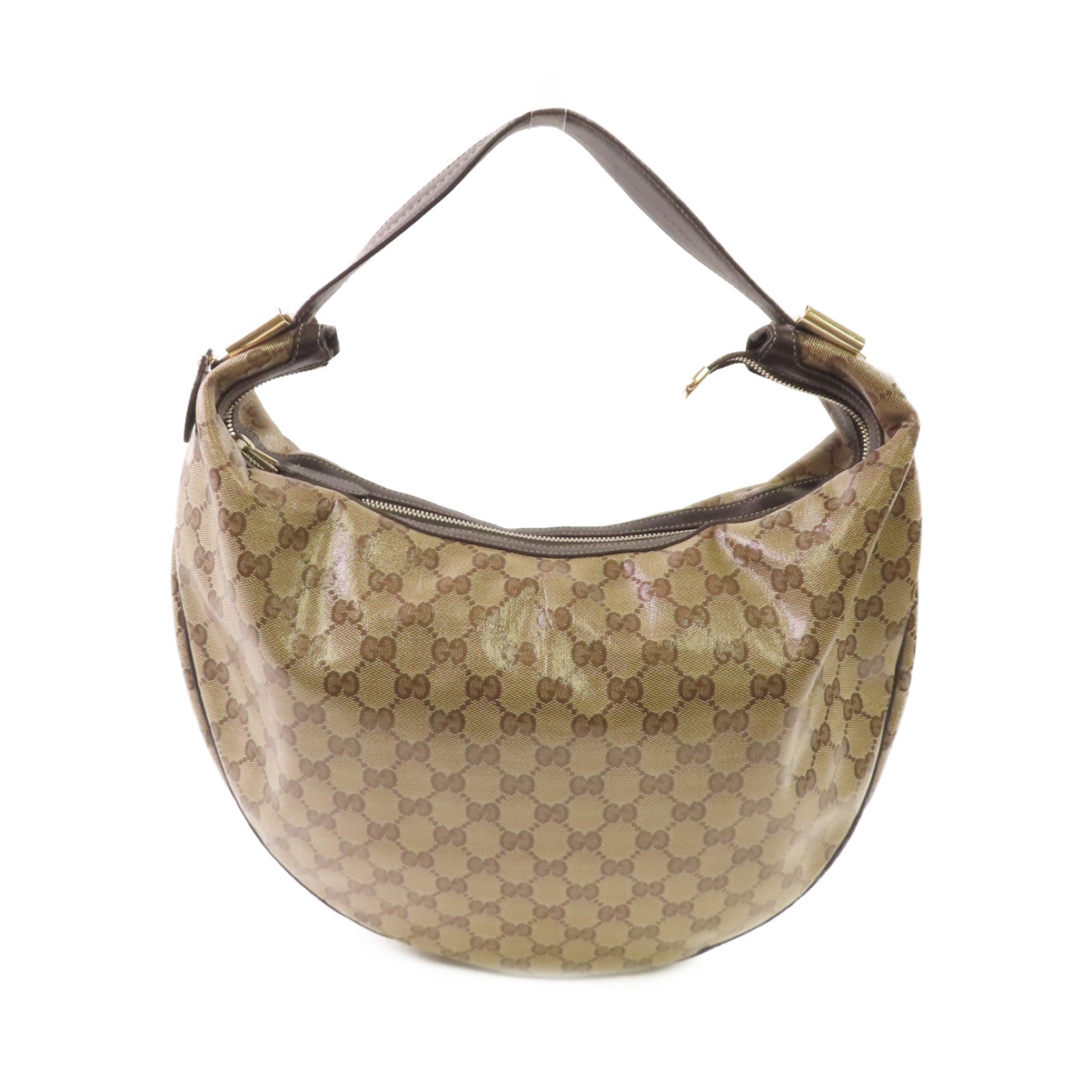 GUCCI 【激減優惠】塗層帆布Duchessa Shoulder Bag金扣肩背袋啡色