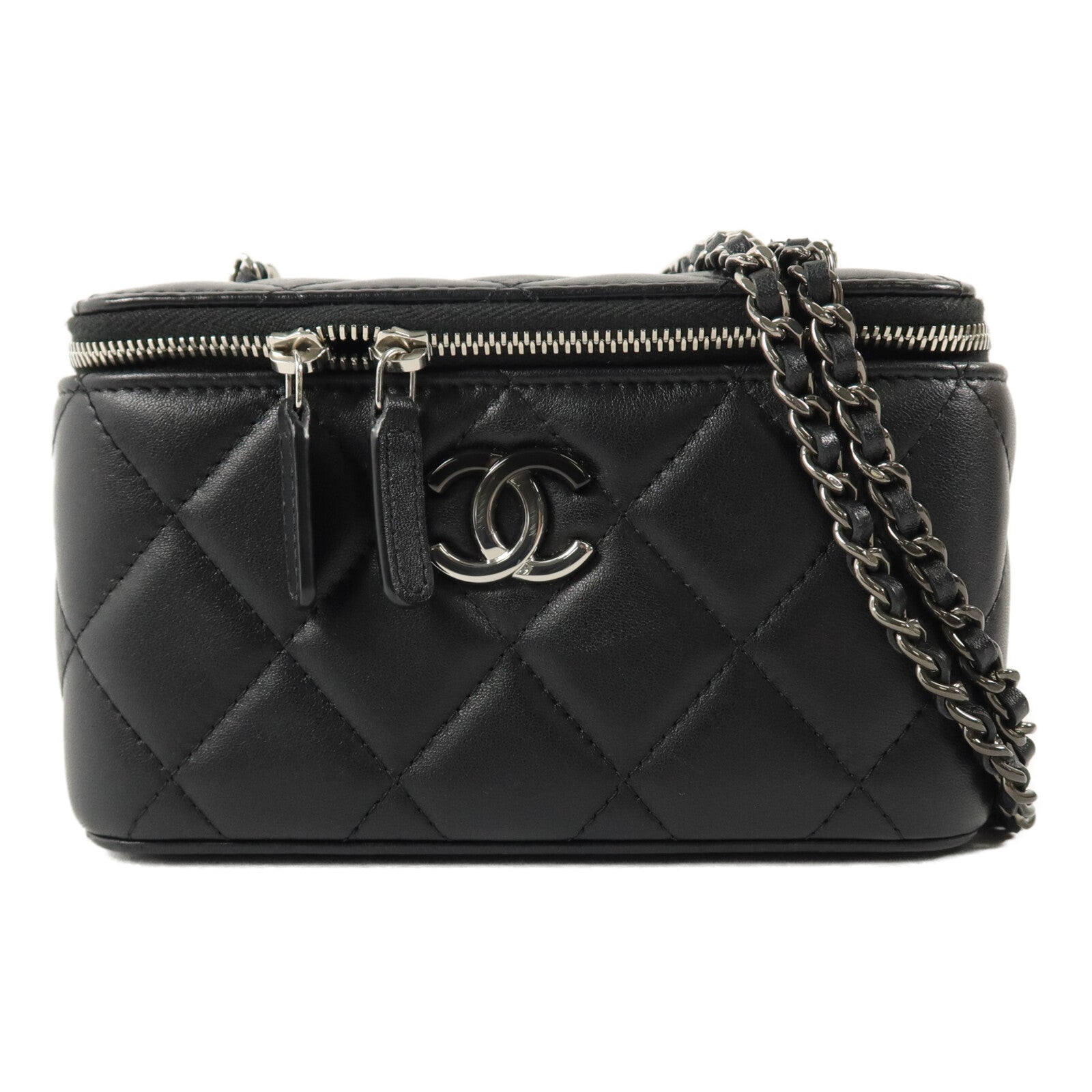 CHANEL 羊皮皮革Vanity Case鏈帶肩背袋