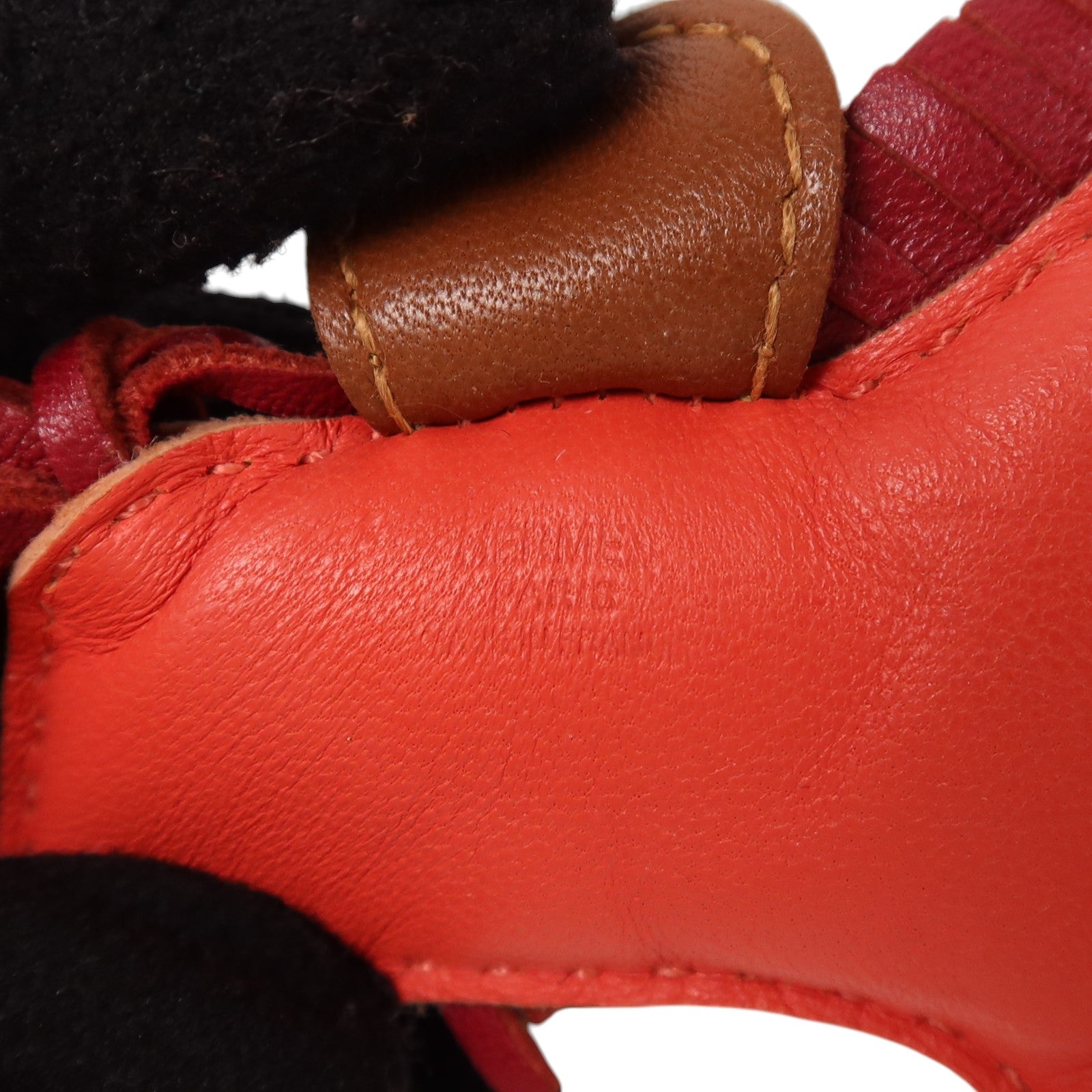 HERMES Milo皮革Rodeo PM掛飾Jaipur/Grenat/Fauve