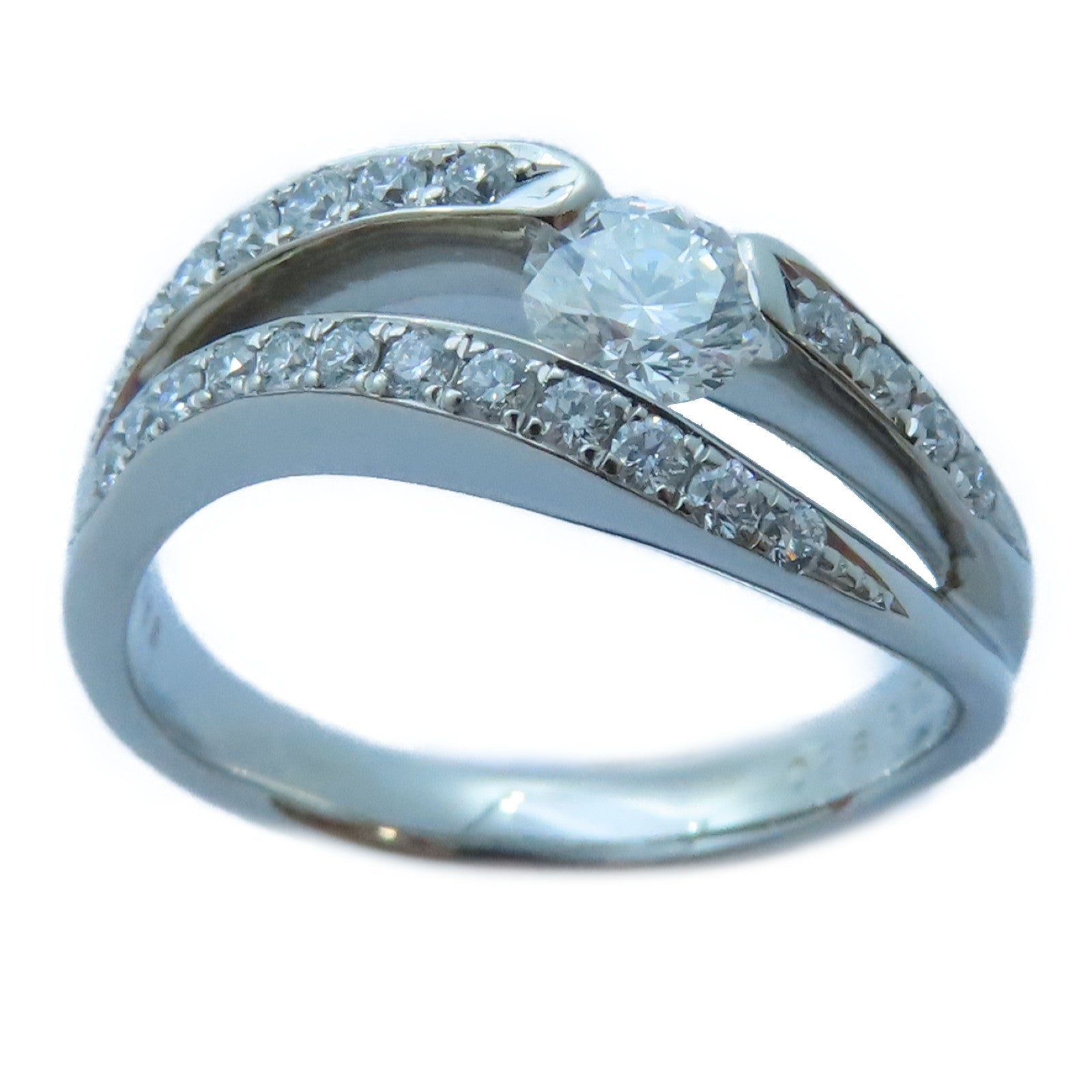 JEWELRY 【激減優惠】PT900白金Diamond Ring 0.365ct/0.28ct鑽石戒指US#6