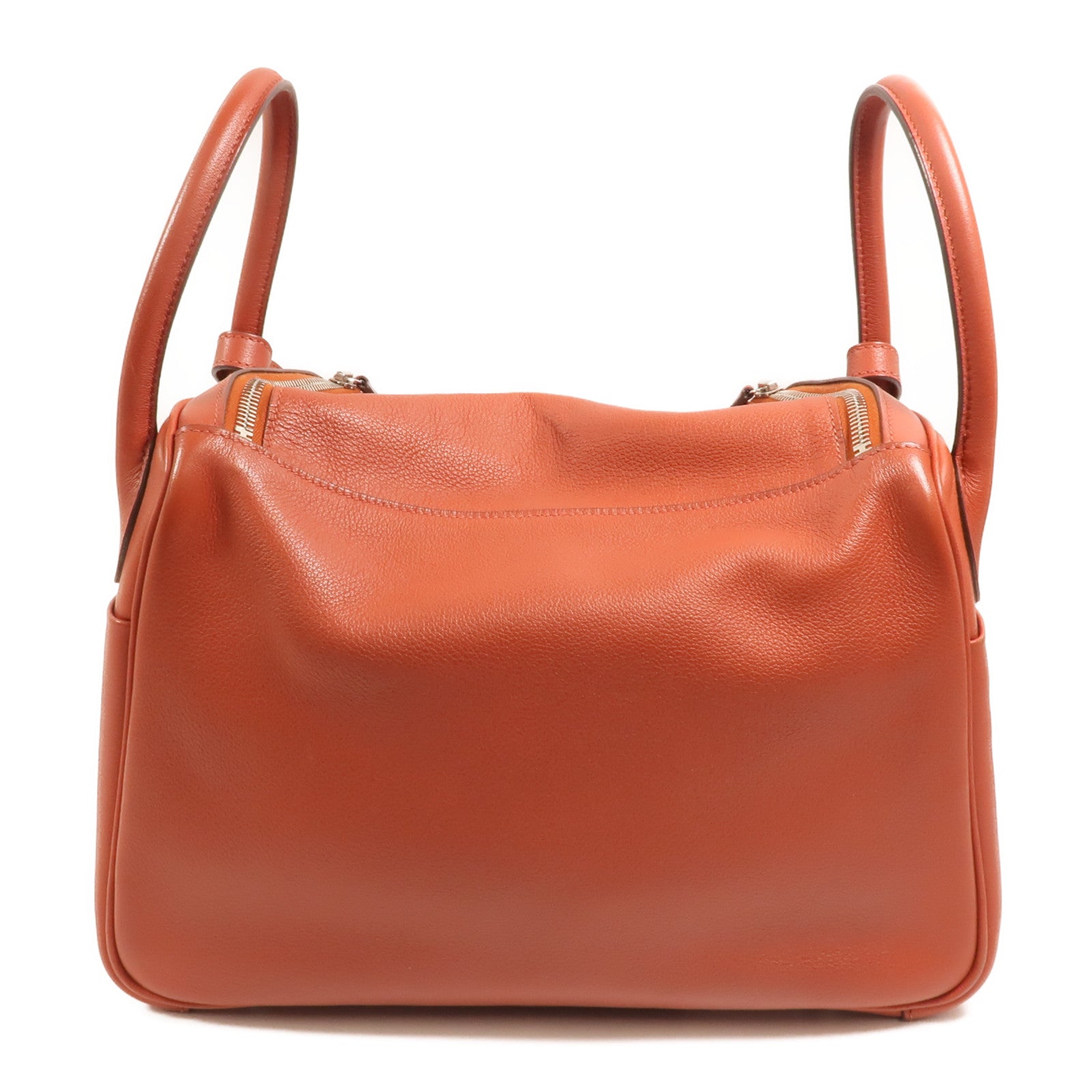 HERMES Evercolor皮革Lindy 30銀扣手挽肩背兩用袋Brique