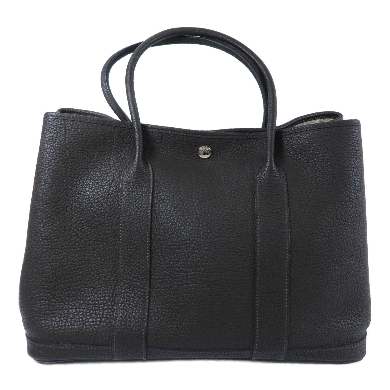 HERMES Negonda皮革Garden Party PM手挽袋Chocolat