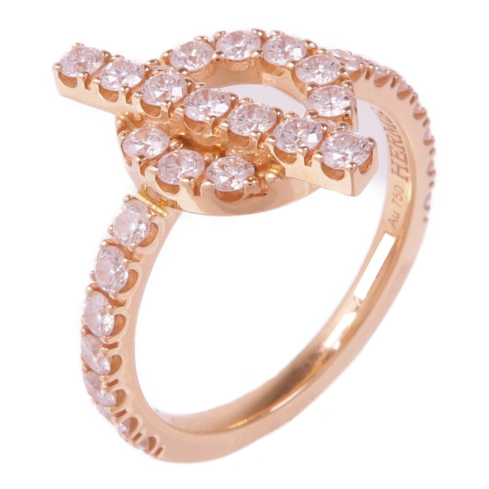HERMES 18K玫瑰金Finesse Diamond Ring鑽石戒指US#6.5/Hermes#54