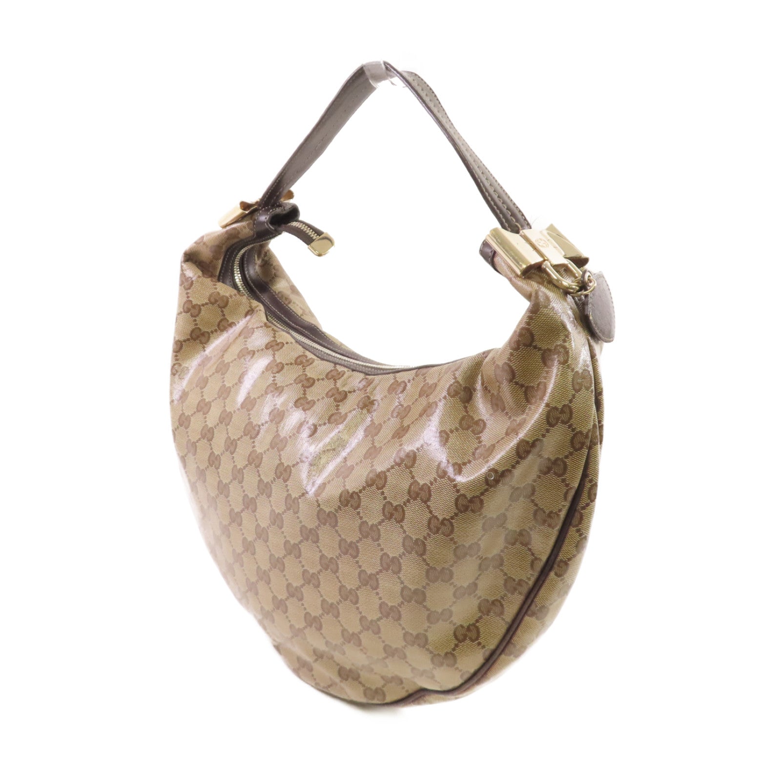 GUCCI 【激減優惠】塗層帆布Duchessa Shoulder Bag金扣肩背袋啡色