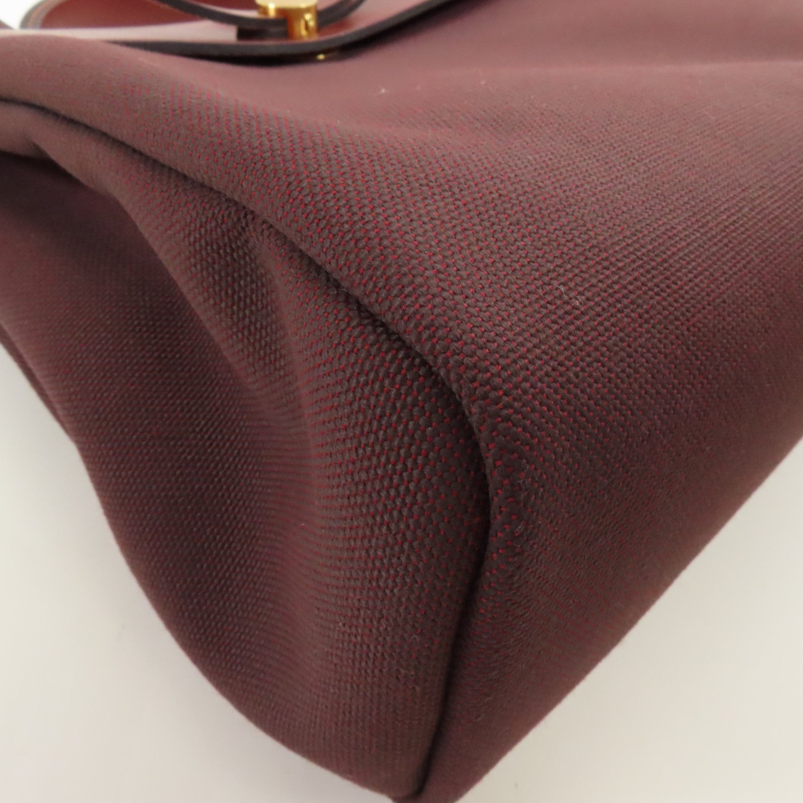 HERMES 帆布Herbag PM手挽肩背兩用袋Rouge Sellier