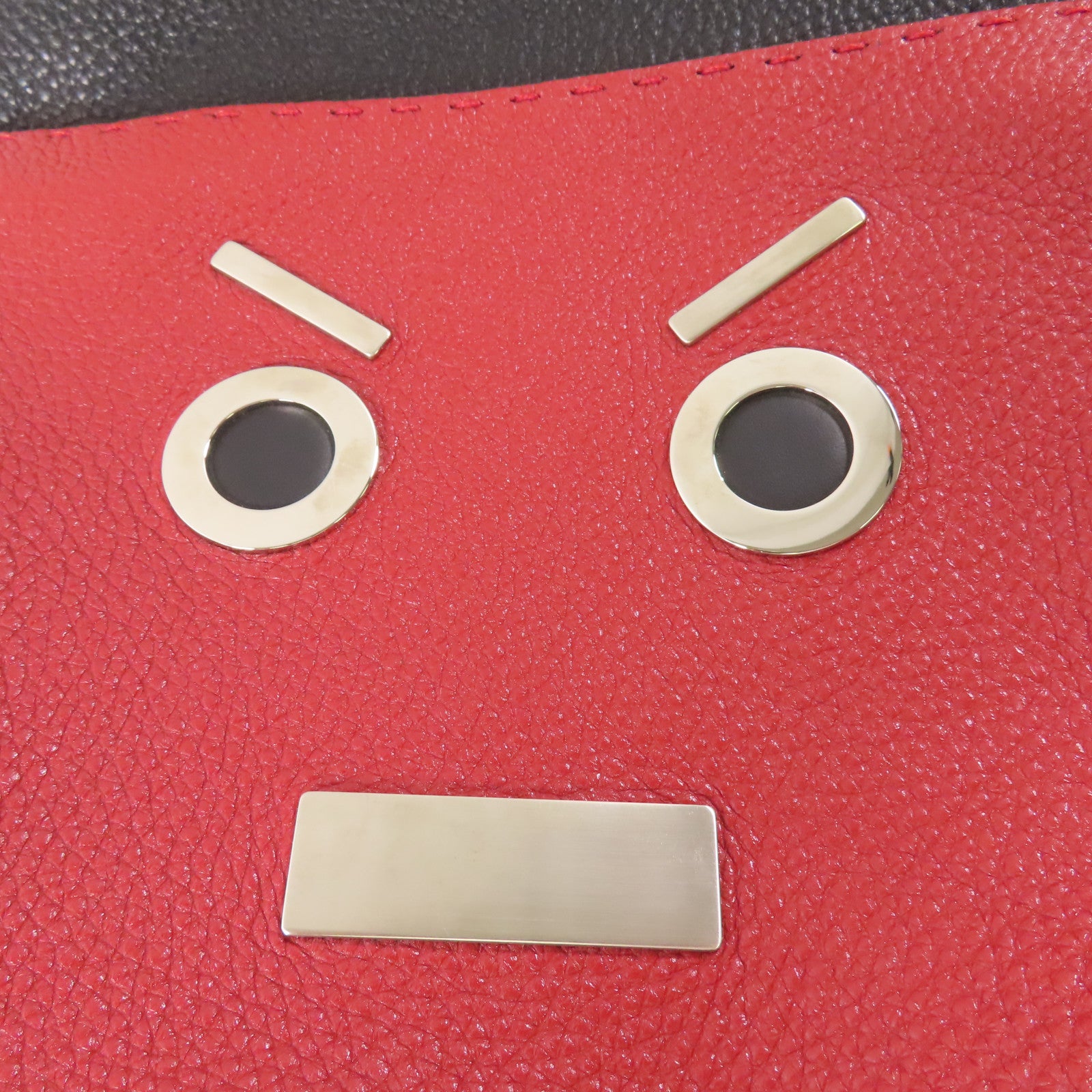 FENDI【激減優惠】 牛皮皮革Faces Selleria Backpack銀扣背包