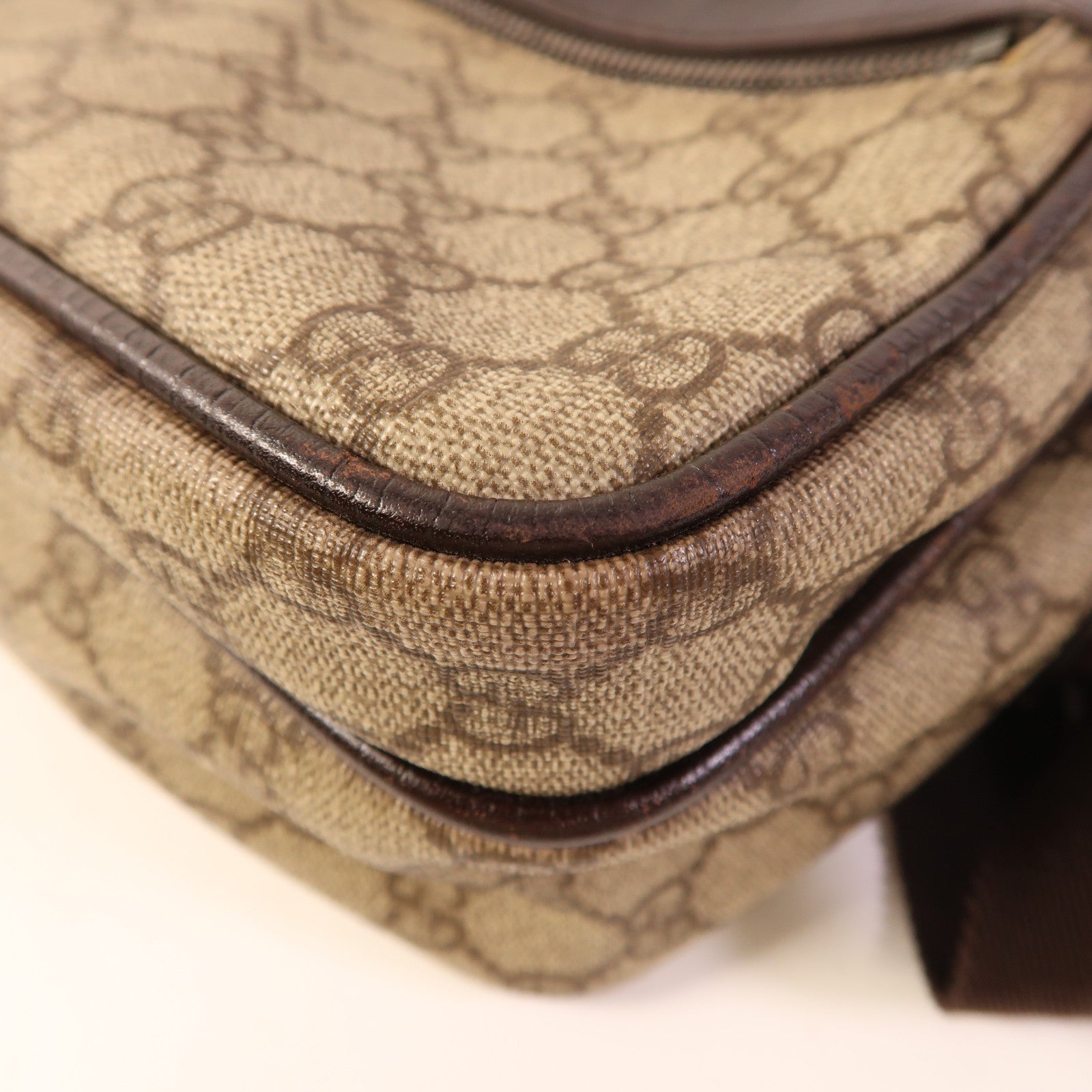 GUCCI GG SHW Shoulder Bag 114531 PVC Coated Canvas Brown