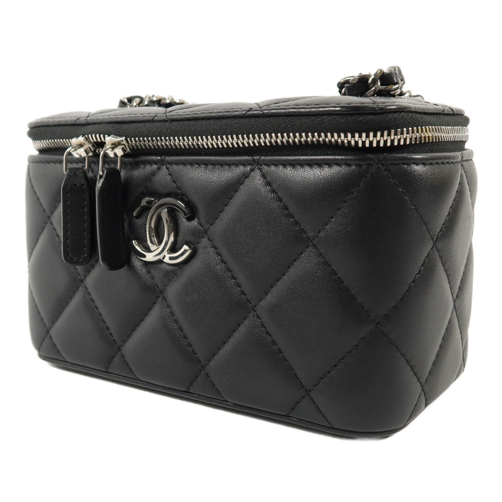 CHANEL 羊皮皮革Vanity Case鏈帶肩背袋