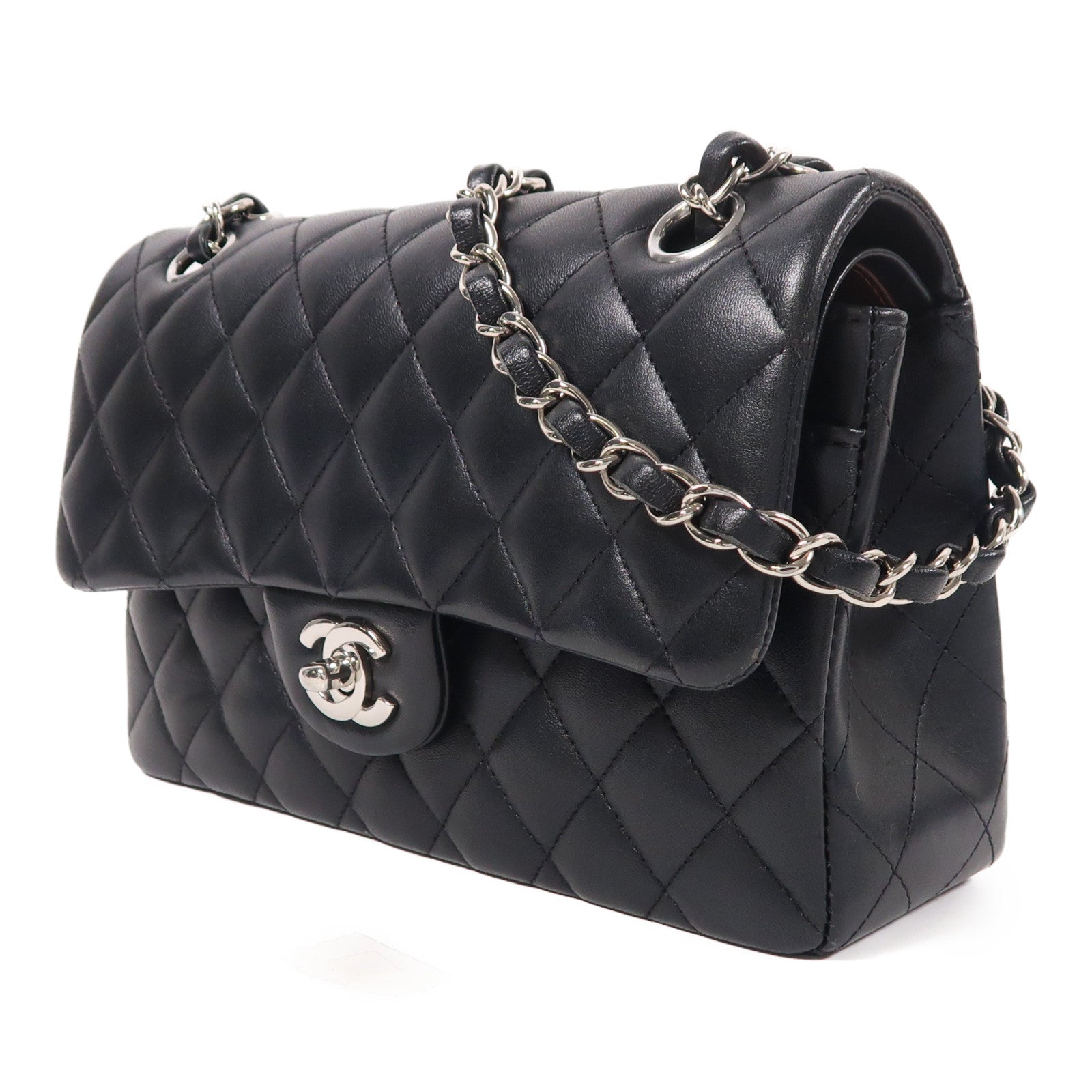 CHANEL 羊皮皮革Classic 23銀扣鏈帶肩背袋