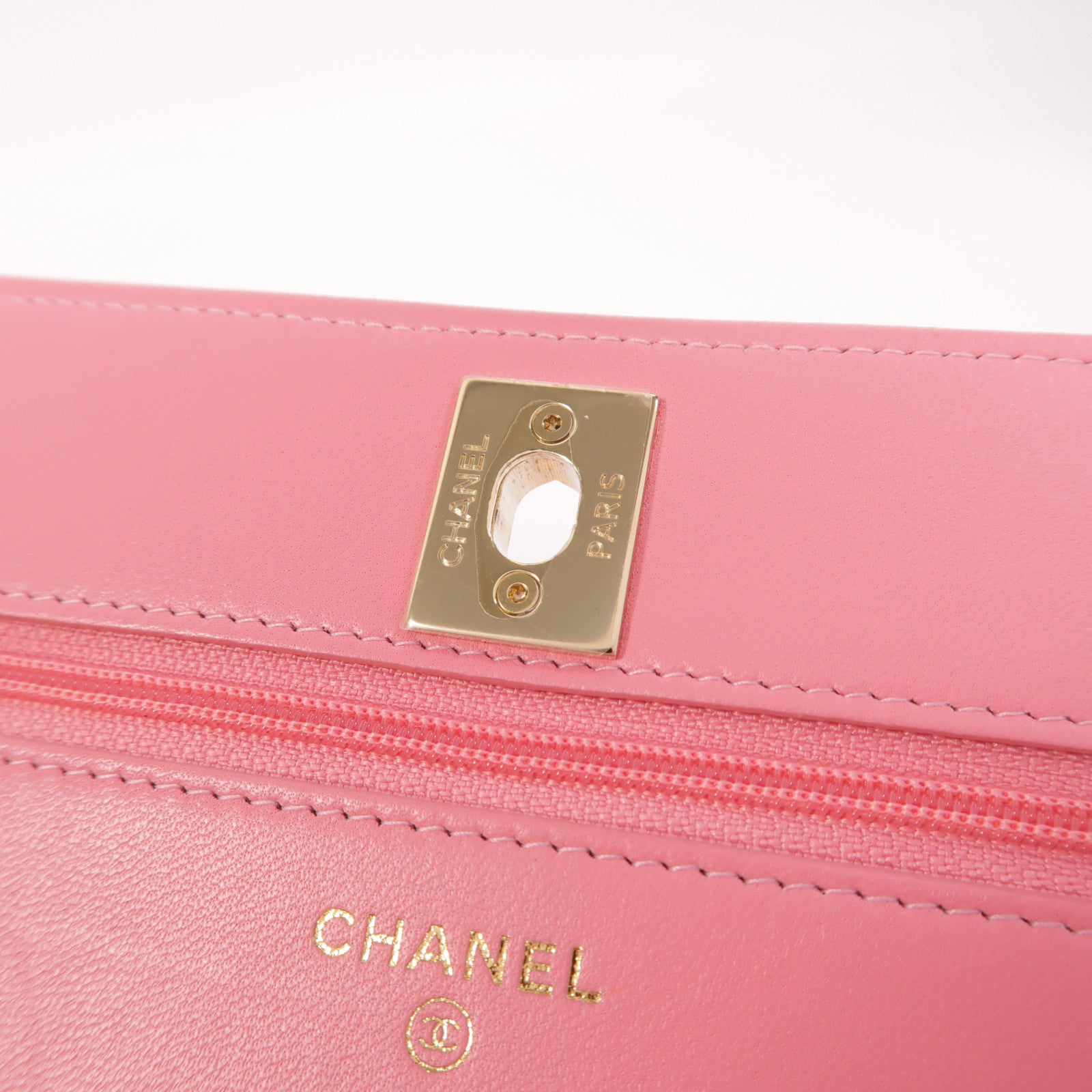CHANEL 羊皮皮革WOC Wallet On Chain金扣鏈帶肩背袋
