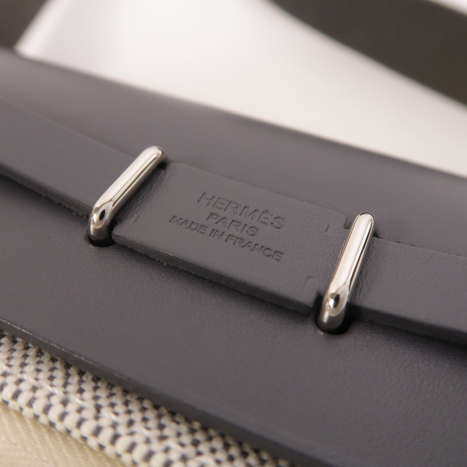 HERMES Toile H帆布Mini Herbag肩背袋Ardoise