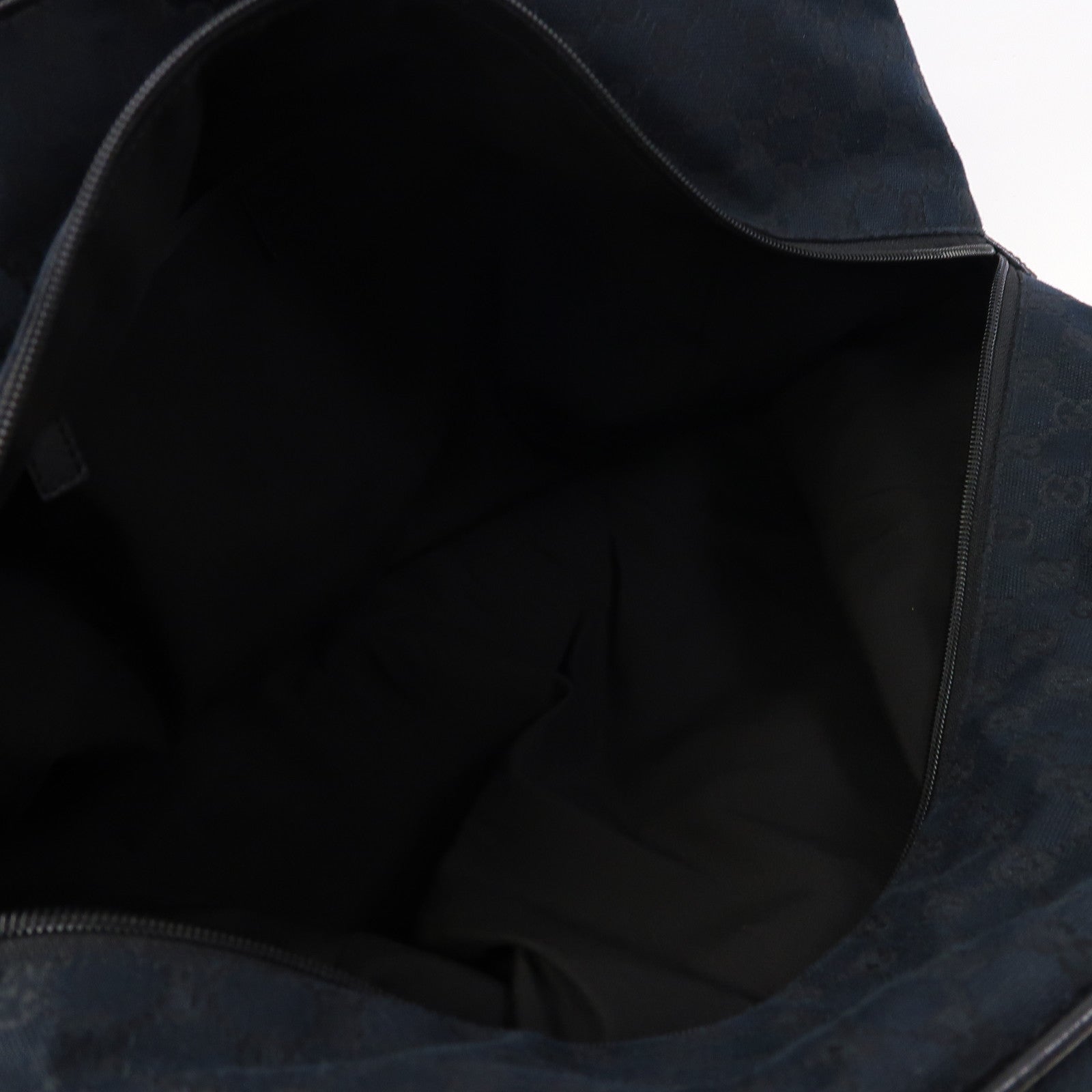 GUCCI 帆布Shoulder Boston Bag銀扣波士頓包黑色