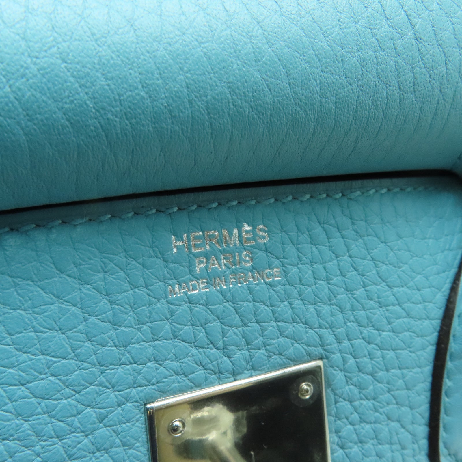 HERMES 【清倉大減價】Togo皮革Birkin 30銀扣手挽袋Bleu Saint Cyr淺藍色
