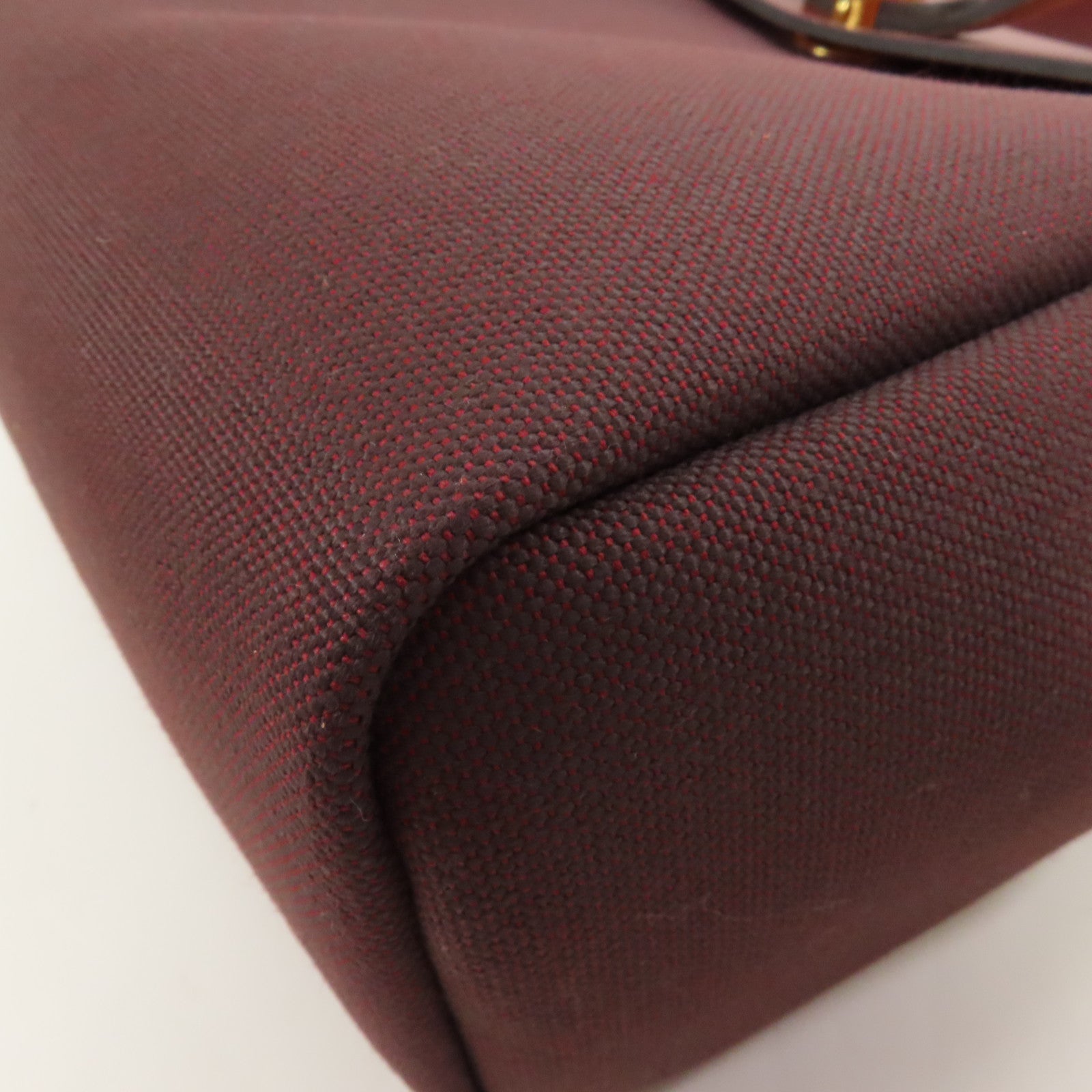 HERMES 帆布Herbag PM手挽肩背兩用袋Rouge Sellier