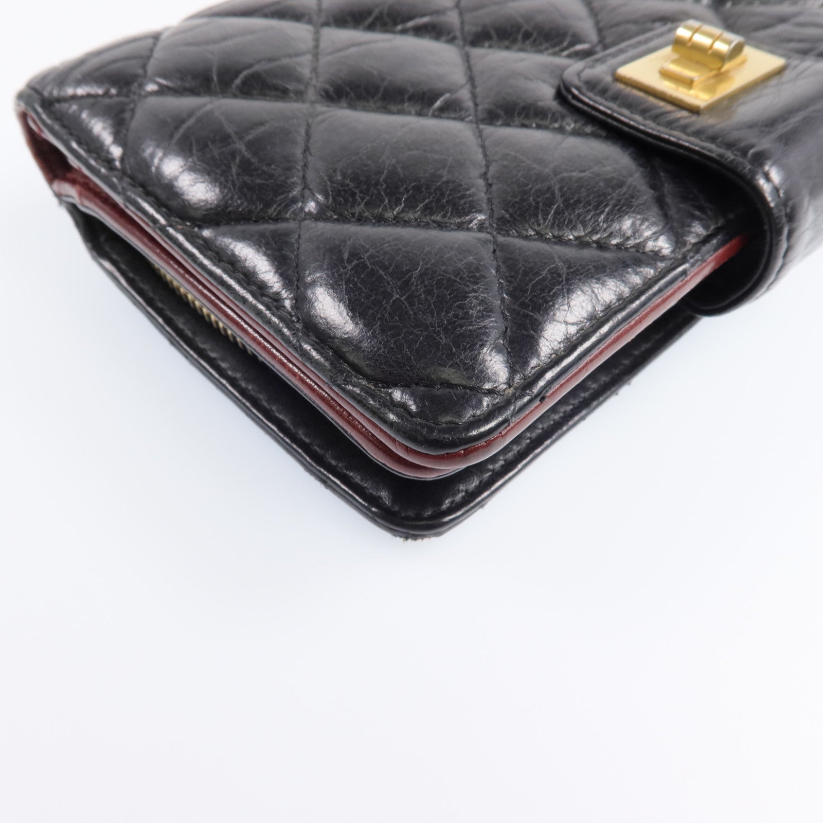 CHANEL 牛皮皮革2.55Wallet金扣錢包