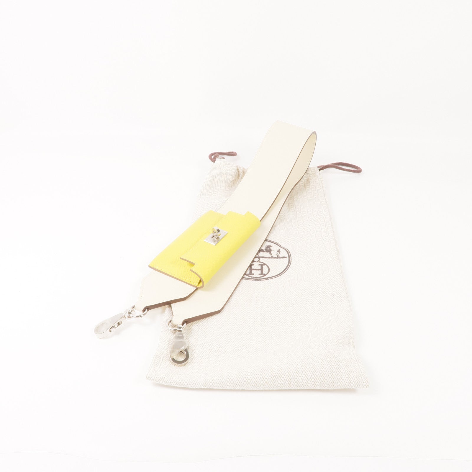 HERMES Swift/Epsom皮革Kelly Pocket Strap銀扣肩帶