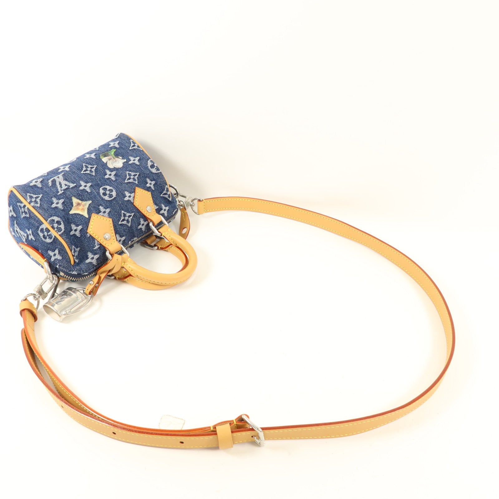 LOUIS VUITTON Monogram Denim Speedy 18 Bandouliere手挽肩背兩用袋