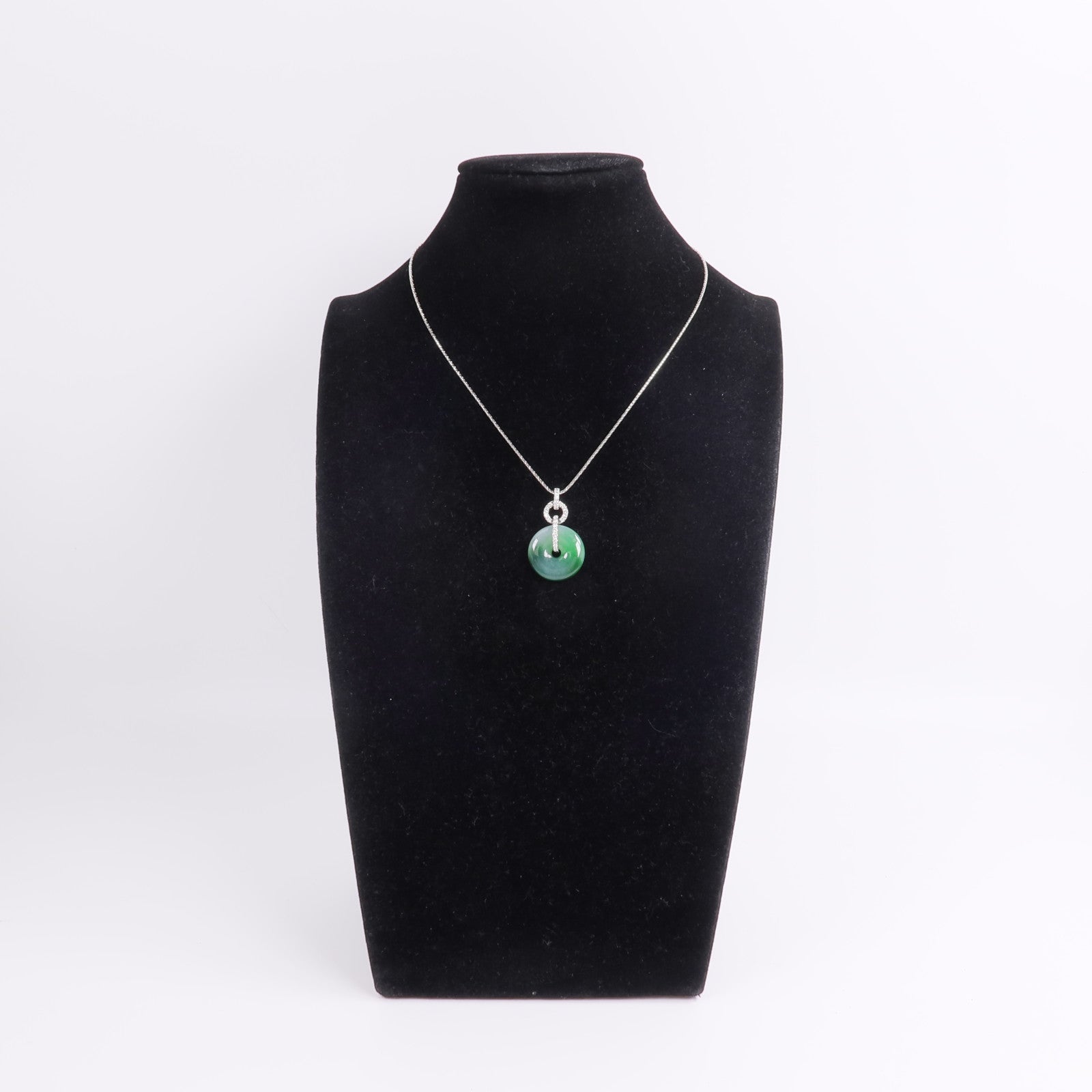 JEWELRY 18K白金Jade Diamond Necklace翡翠/鑽石項鍊