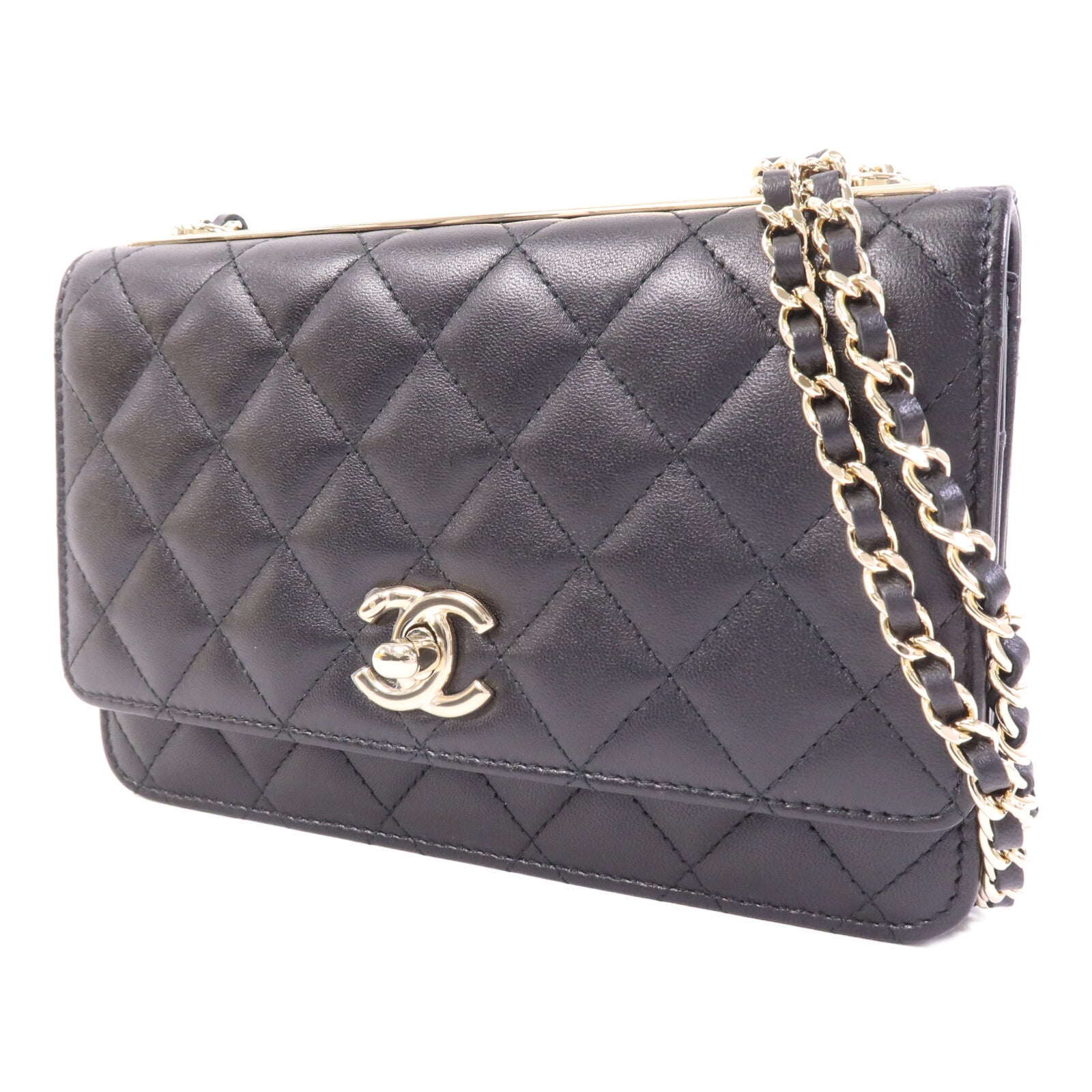 CHANEL 羊皮皮革Trendy CC Wallet On Chain金扣鏈帶肩背袋