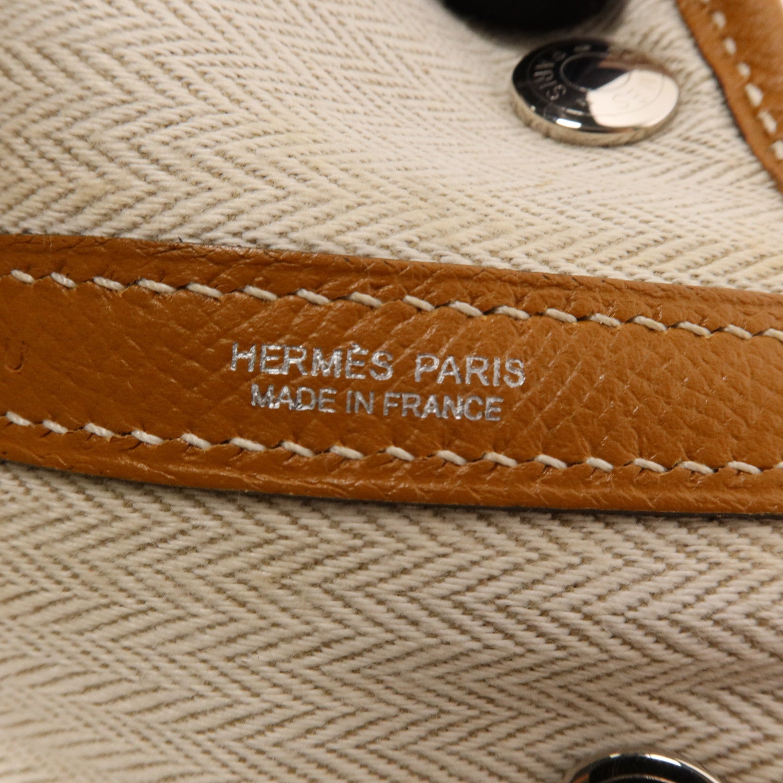 HERMES Epsom皮革Garden Party TPM銀扣手挽袋Toffee