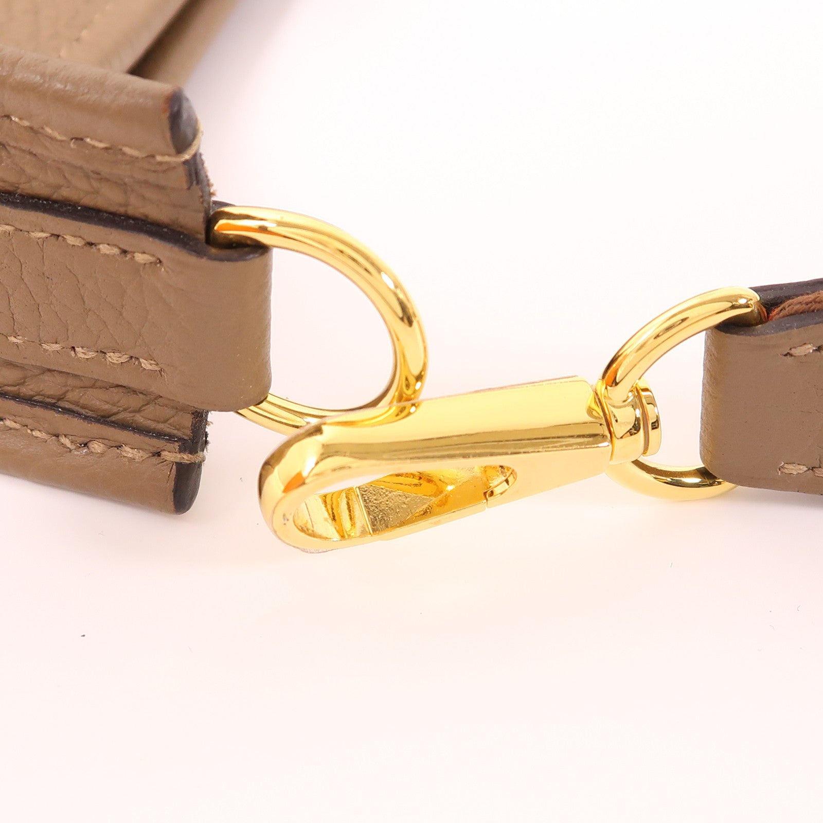 HERMES Maurice皮革Evelyne TPM金扣肩背袋Brown